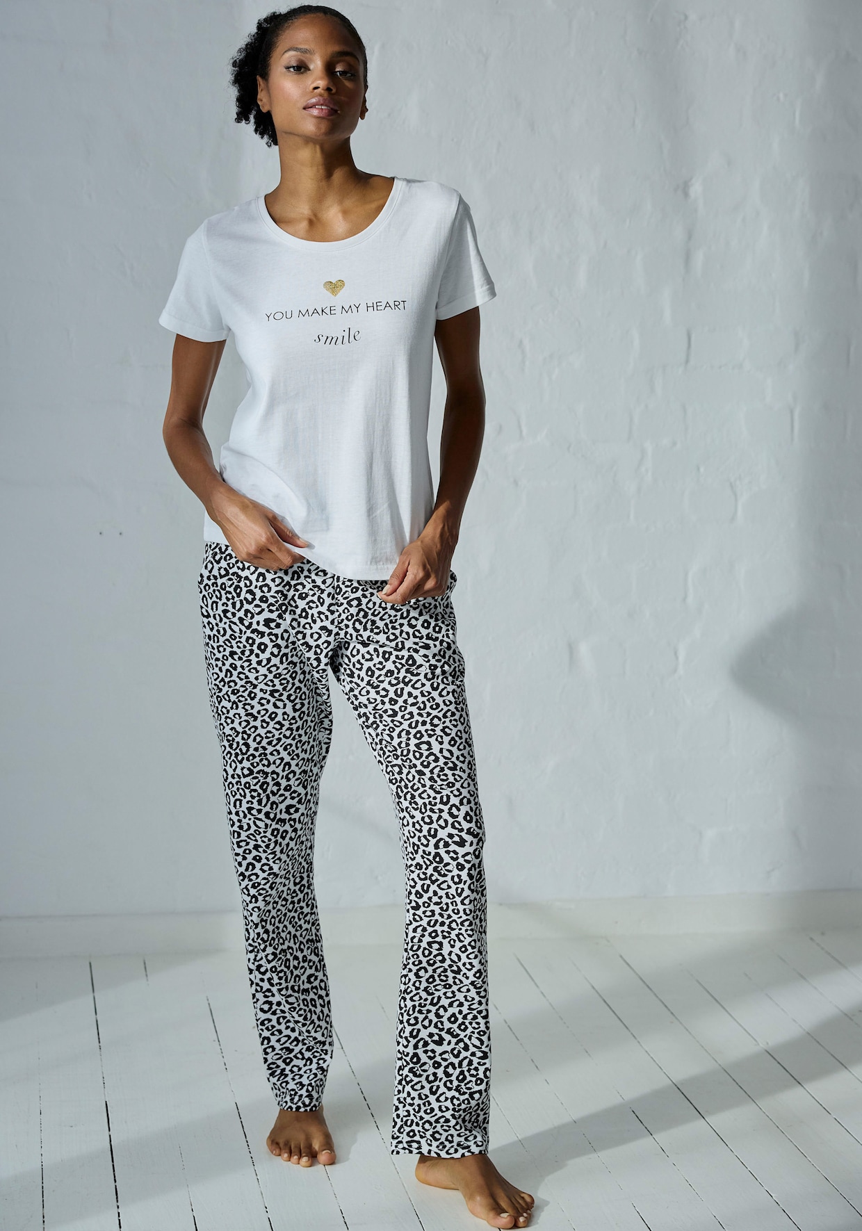 Vivance Dreams Pyjamabroek - zwart/wit gedessineerd