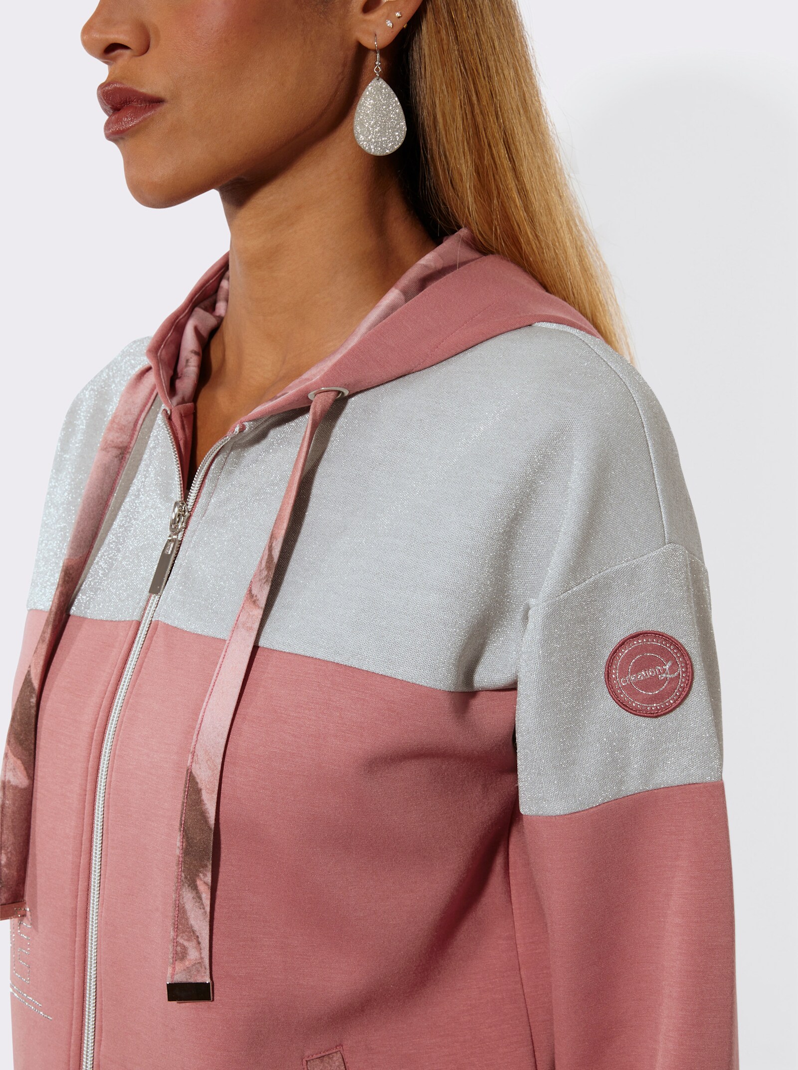 Shirtjacke mit Modal - rosenholz-hortensie-bedruckt