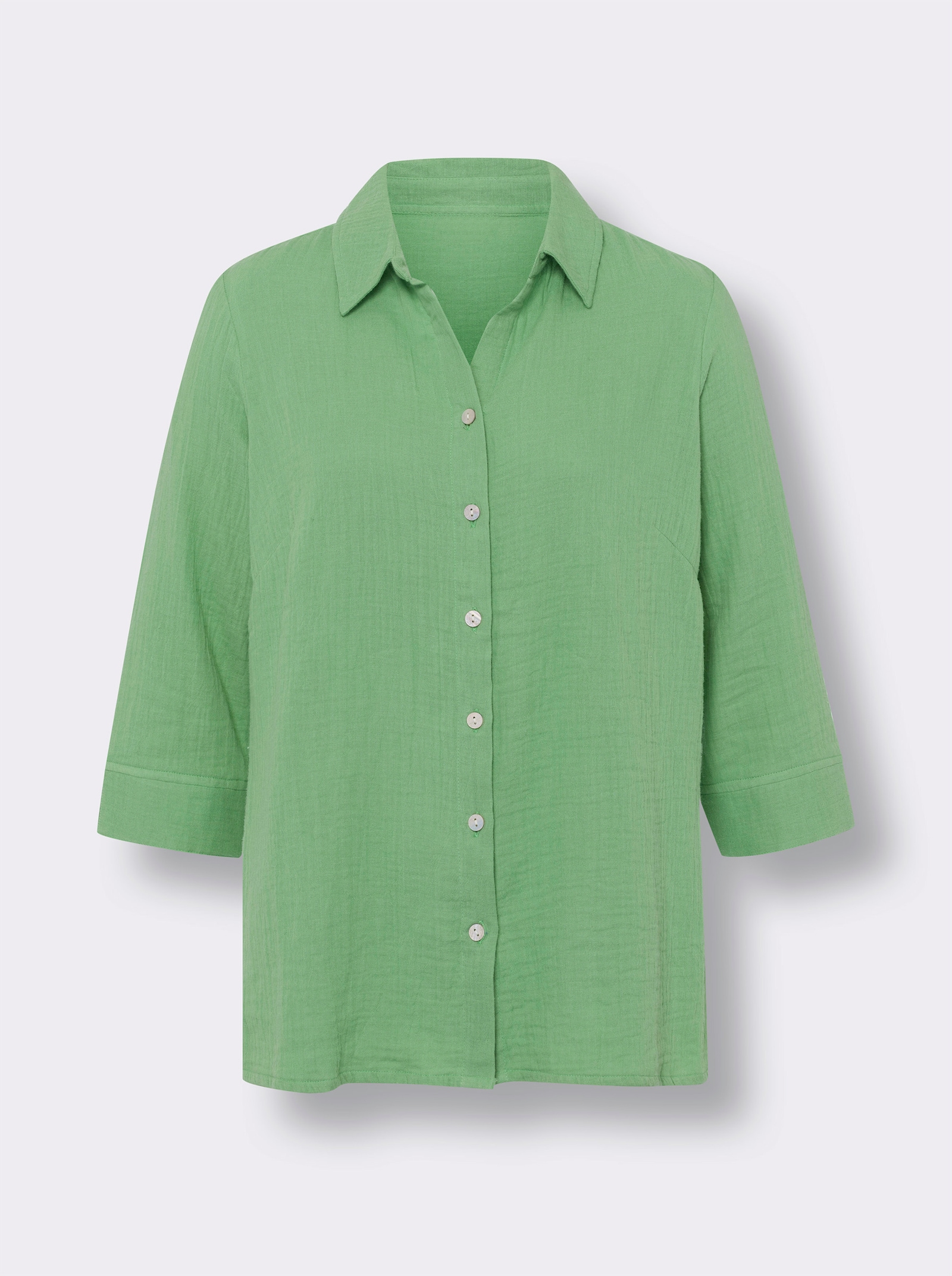 Baumwollbluse in Musselin-Qualität - apfel