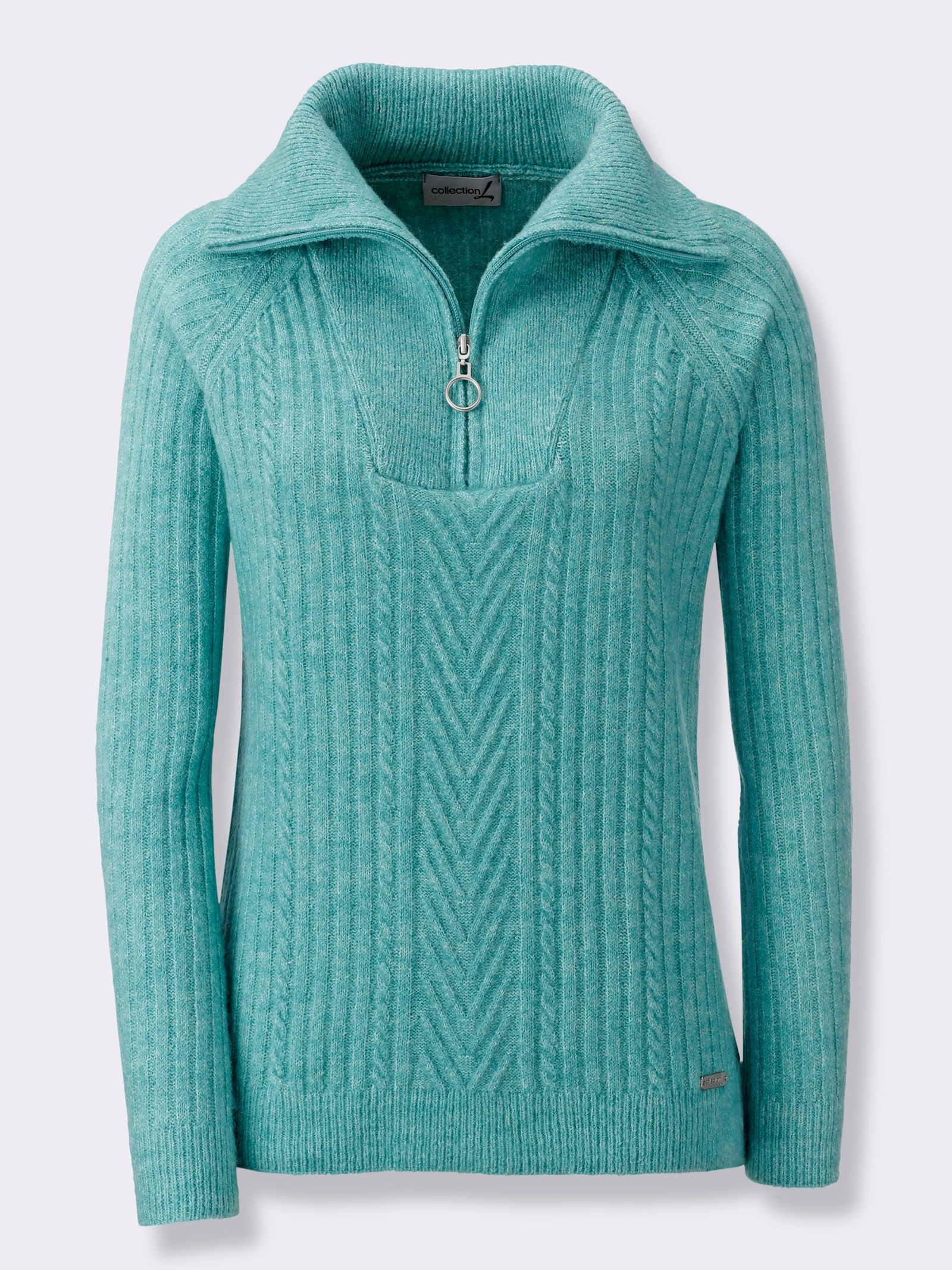 Troyer im Rippstrick - salbei-meliert