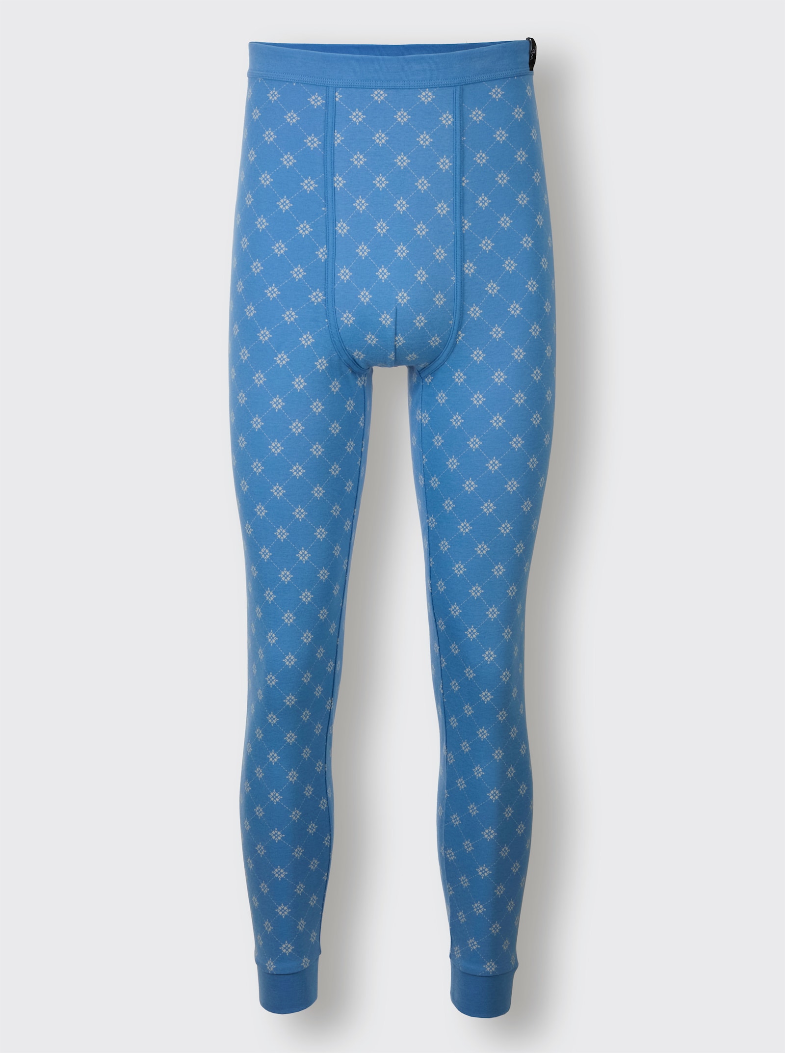 wäschepur men Hose lang - mittelblau + mittelblau-bedruckt