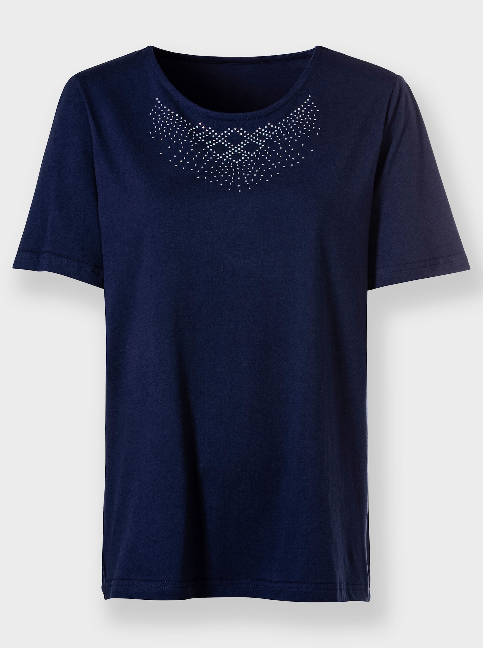 Rundhalsshirt , OCS-zertifiziert, mit Bio-Baumwolle - marine
