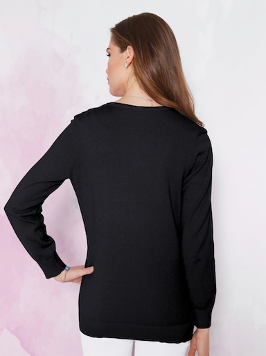 Strickjacke aus reiner Baumwolle - schwarz