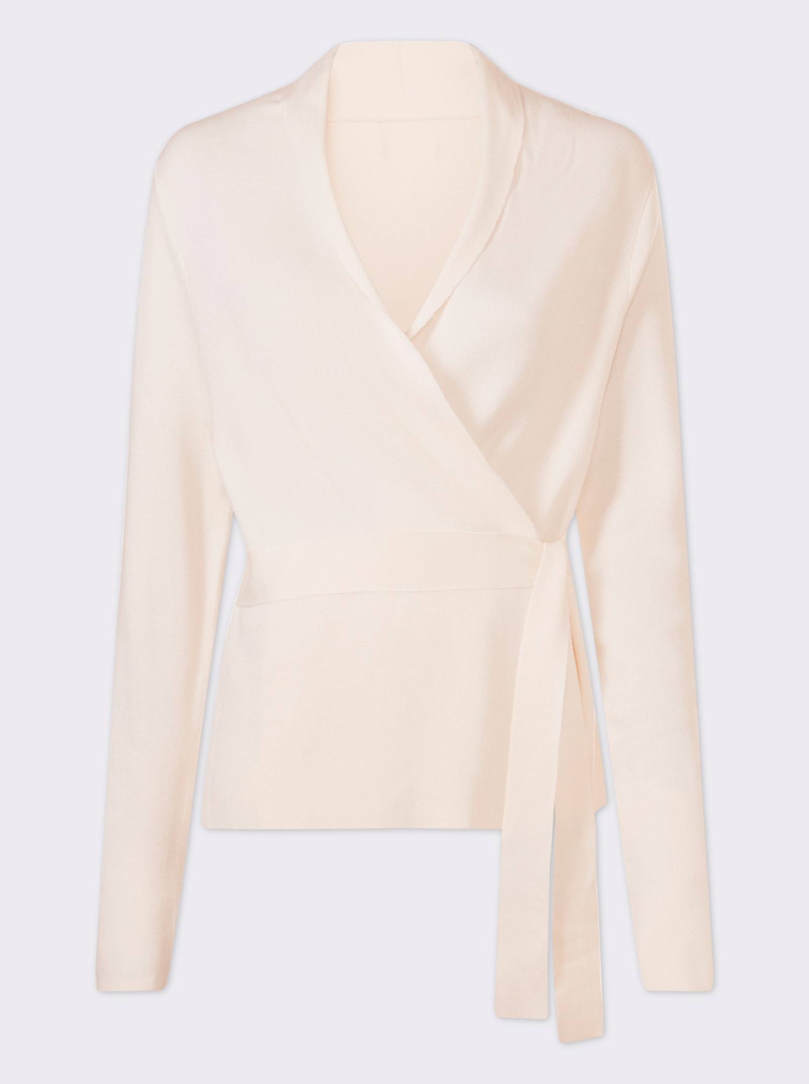 heine Veste en tricot cache-cœur à manches longues - écru