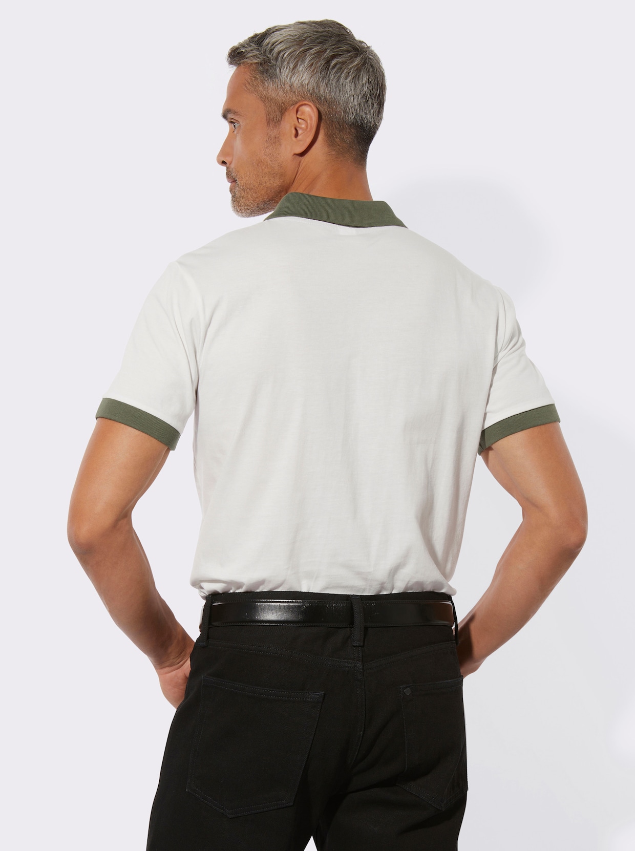 Poloshirt - ecru-khaki