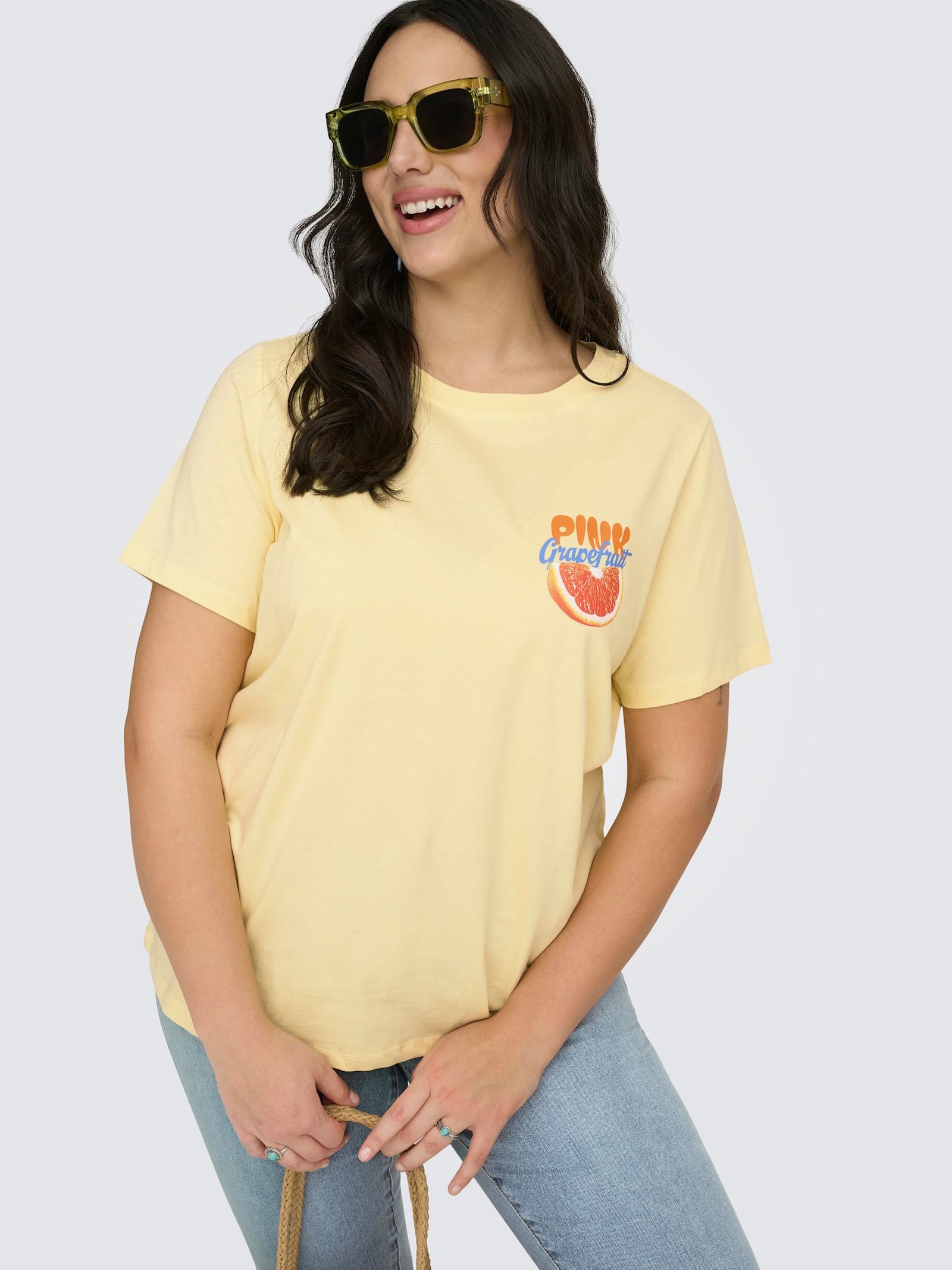 ONLY CARMAKOMA Kurzarmshirt - sunlight print:pink