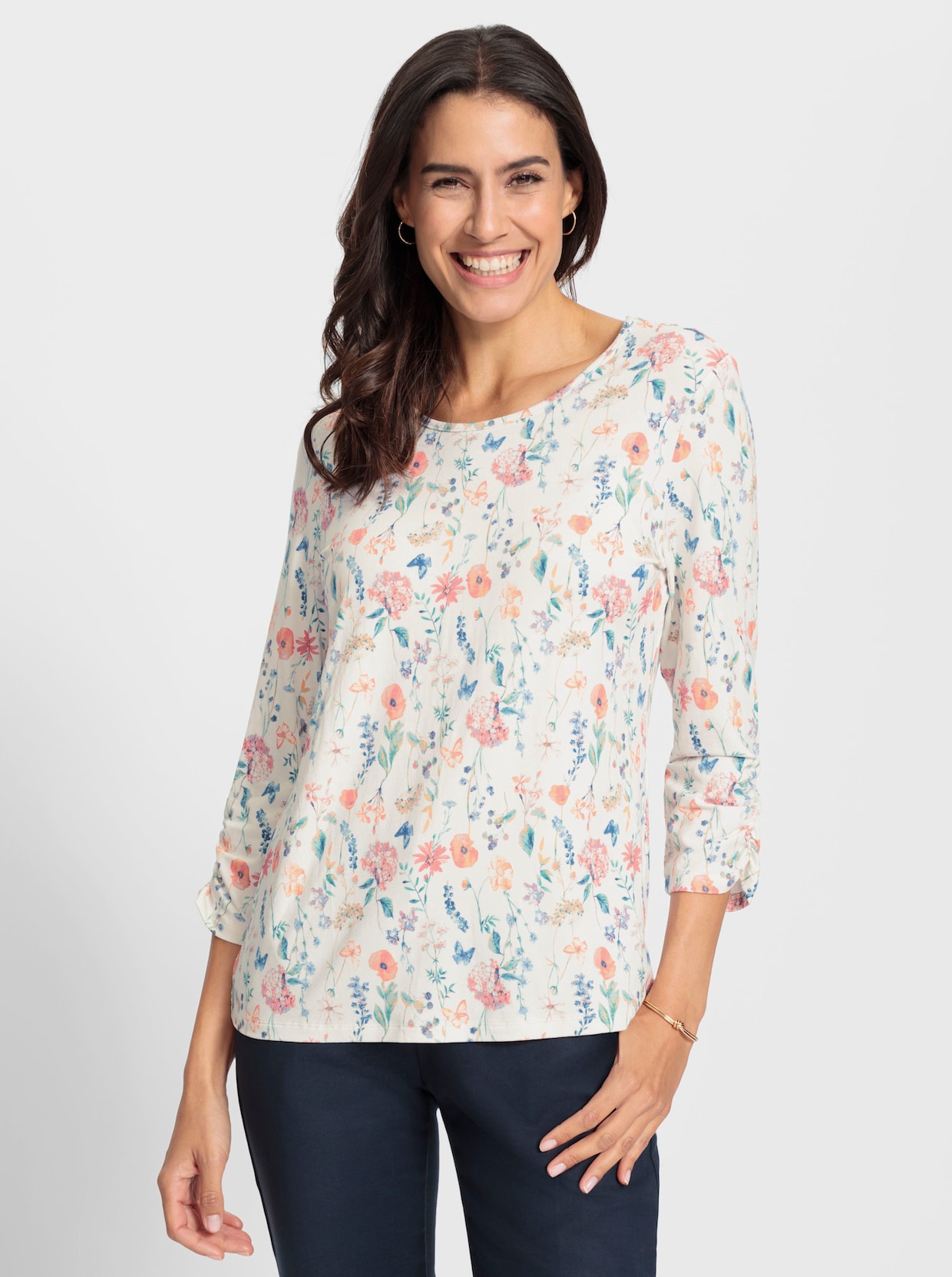 Shirt met print - ecru/flamingo bedrukt