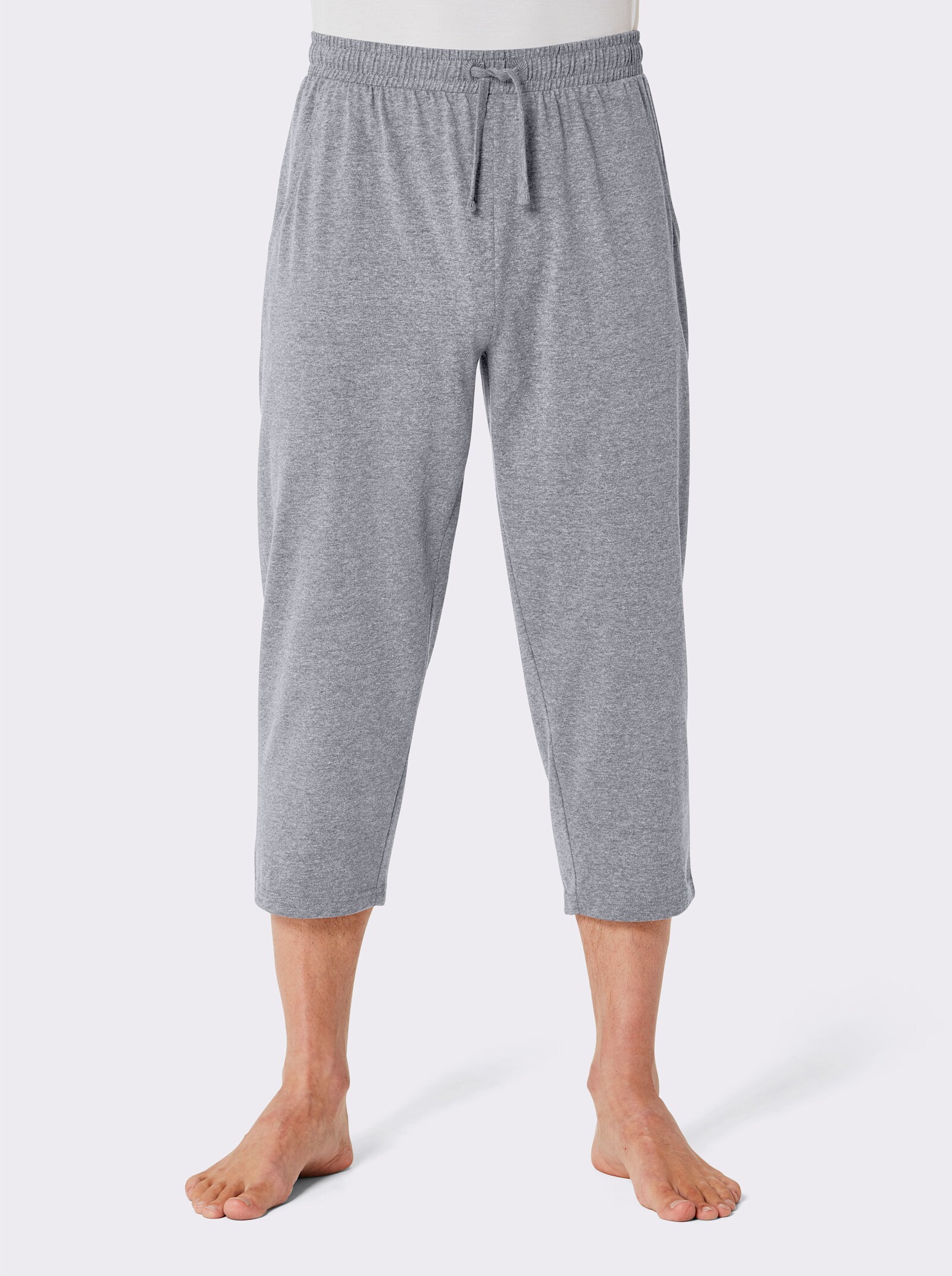 wäschepur men Hose 3/4-lang - grau-meliert + mittelblau