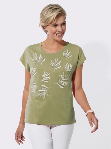 Shirt met print - rietgroen