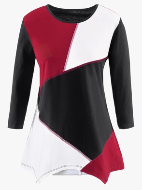 Shirttunika - schwarz-rot