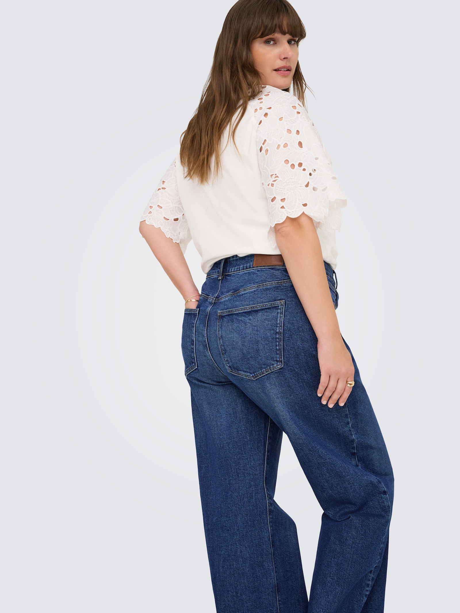 High-waist-Jeans - dark blue denim