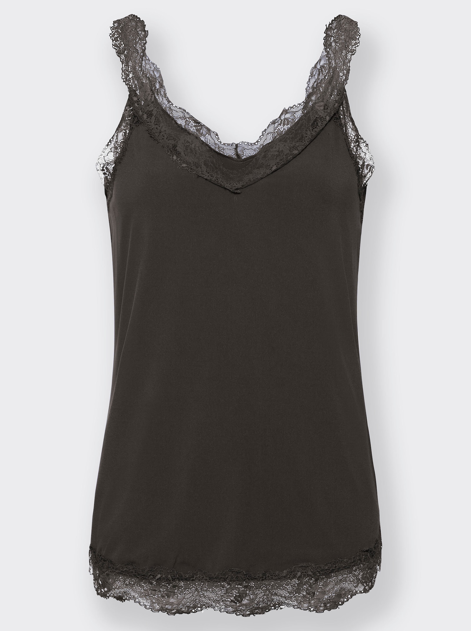 Spitzentop leicht glänzend - graphit