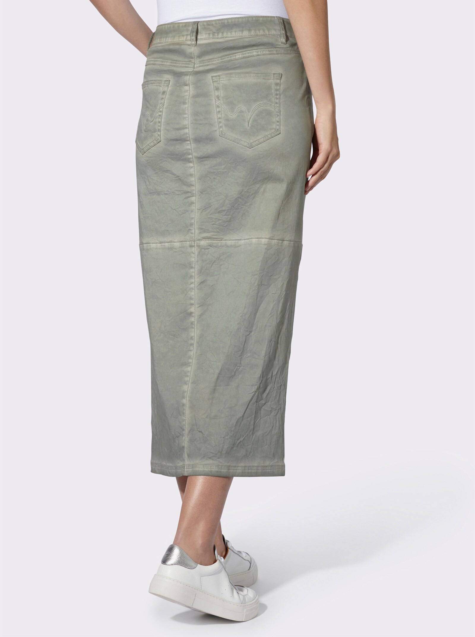 heine Geweven rok in 5-pocketsmodel - kaki