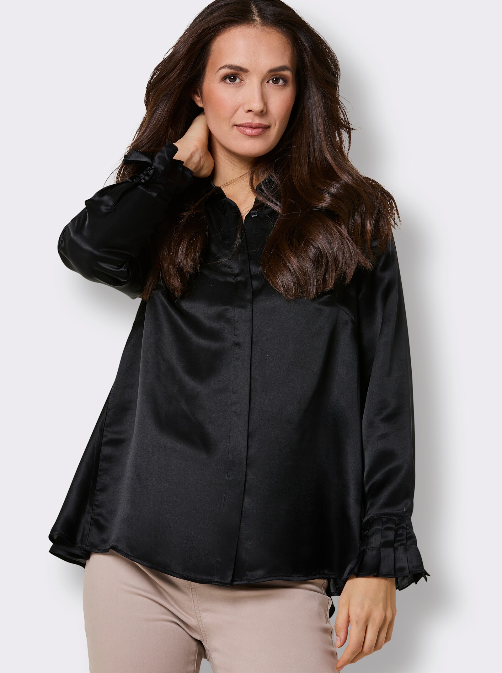 CREATION L PREMIUM Seidenbluse - schwarz