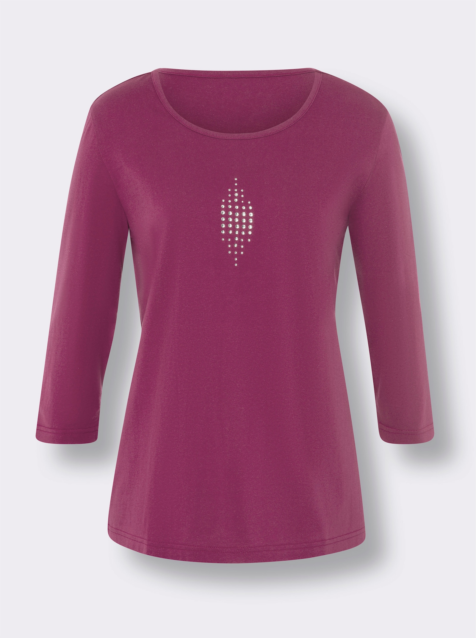 Tričko s 3/4 rukávmi v dvojbalení - šamp. + hnedofialová