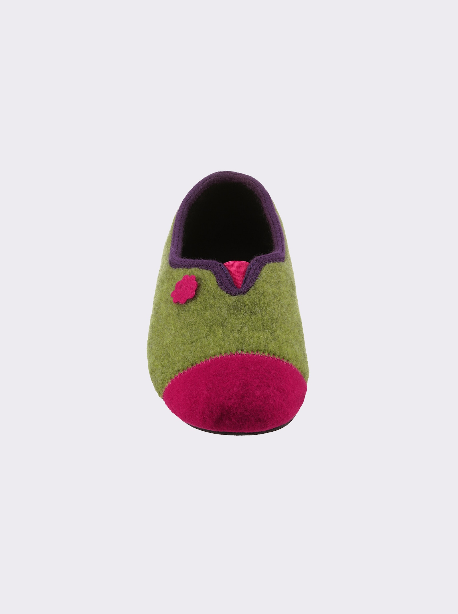 Hausschuh mit rutschhemmender Laufsohle - grün