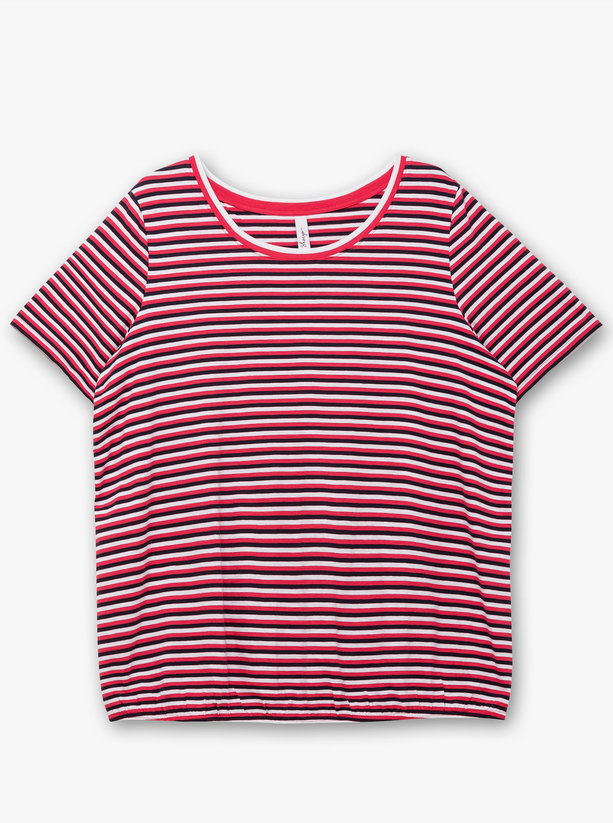 sheego Shirt met ronde hals - diepblauw gestreept