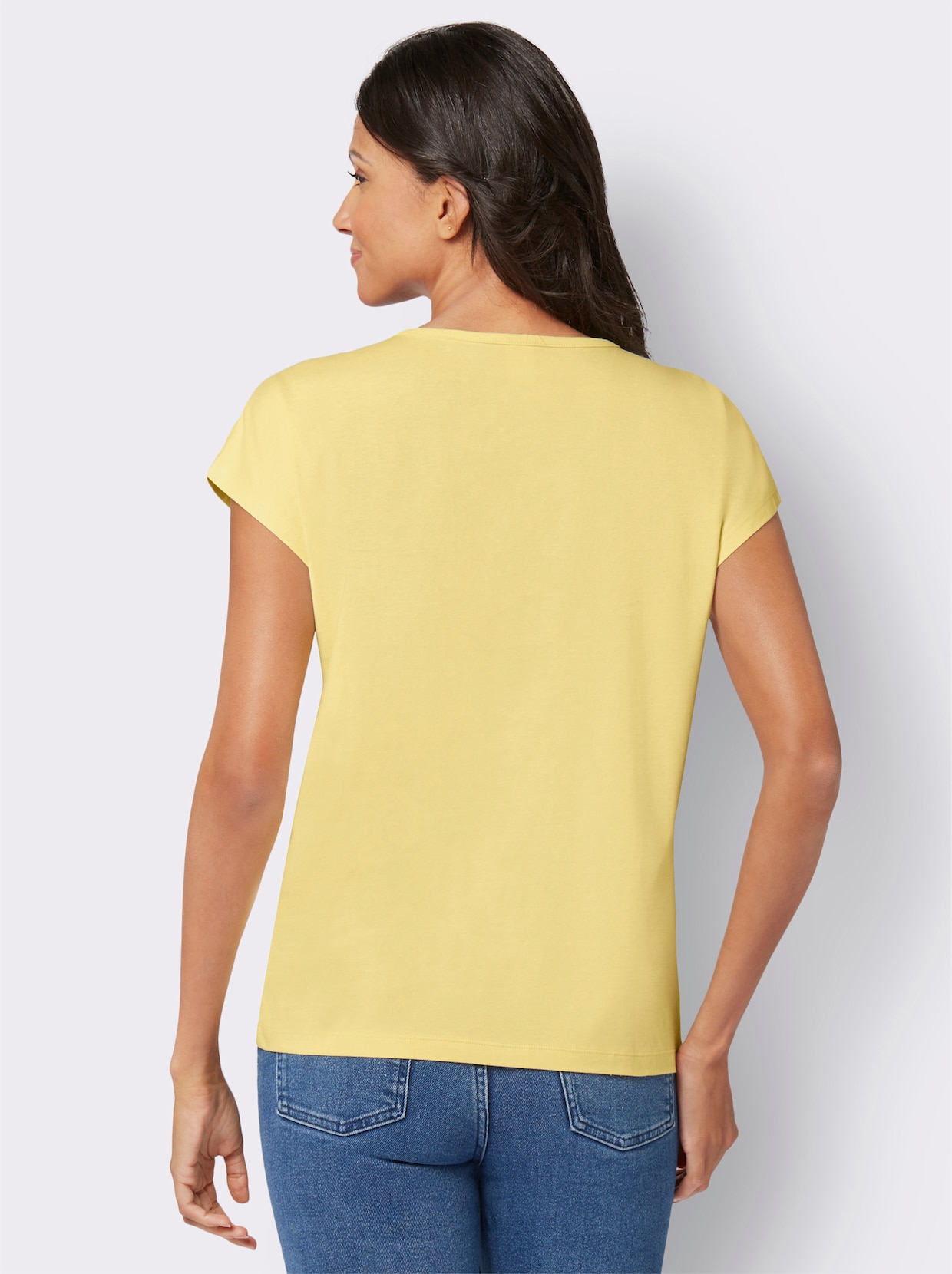 Shirt met V-hals - citroen