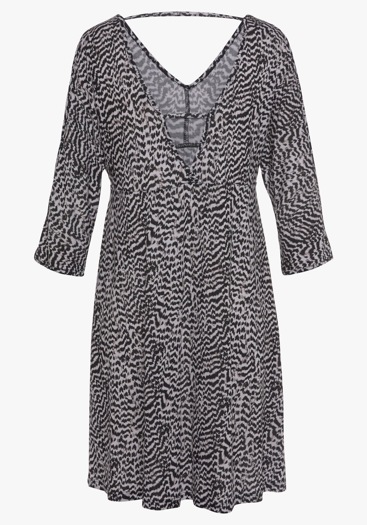 Vivance Robe en jersey - noir-blanc imprimé