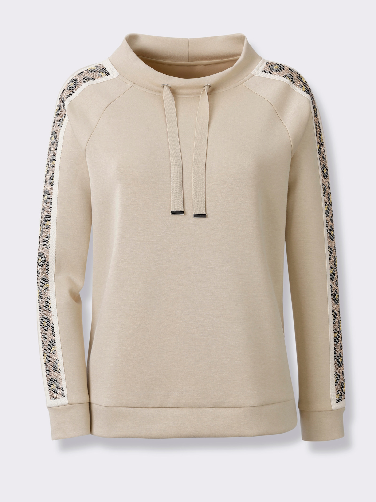 heine Sweatshirt mit Ziersteinchen - sand