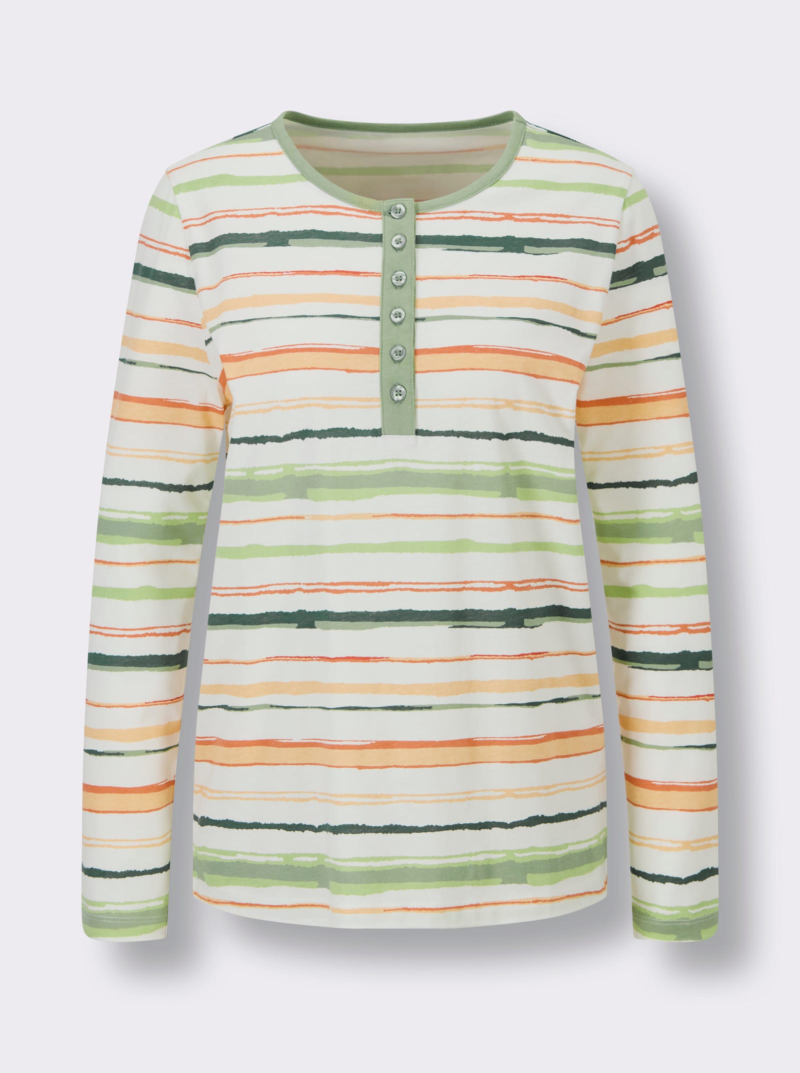 wäschepur Schlafanzug - ecru-eucalyptus-gestreift