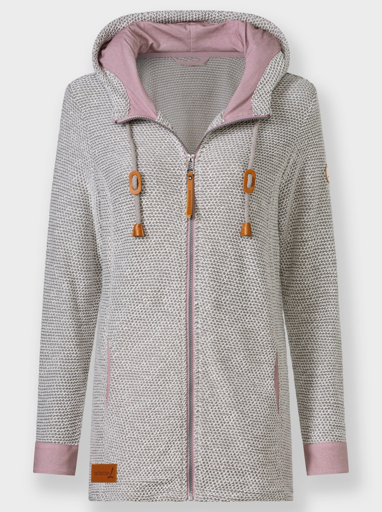 Sweatjacke - steingrau-mauve