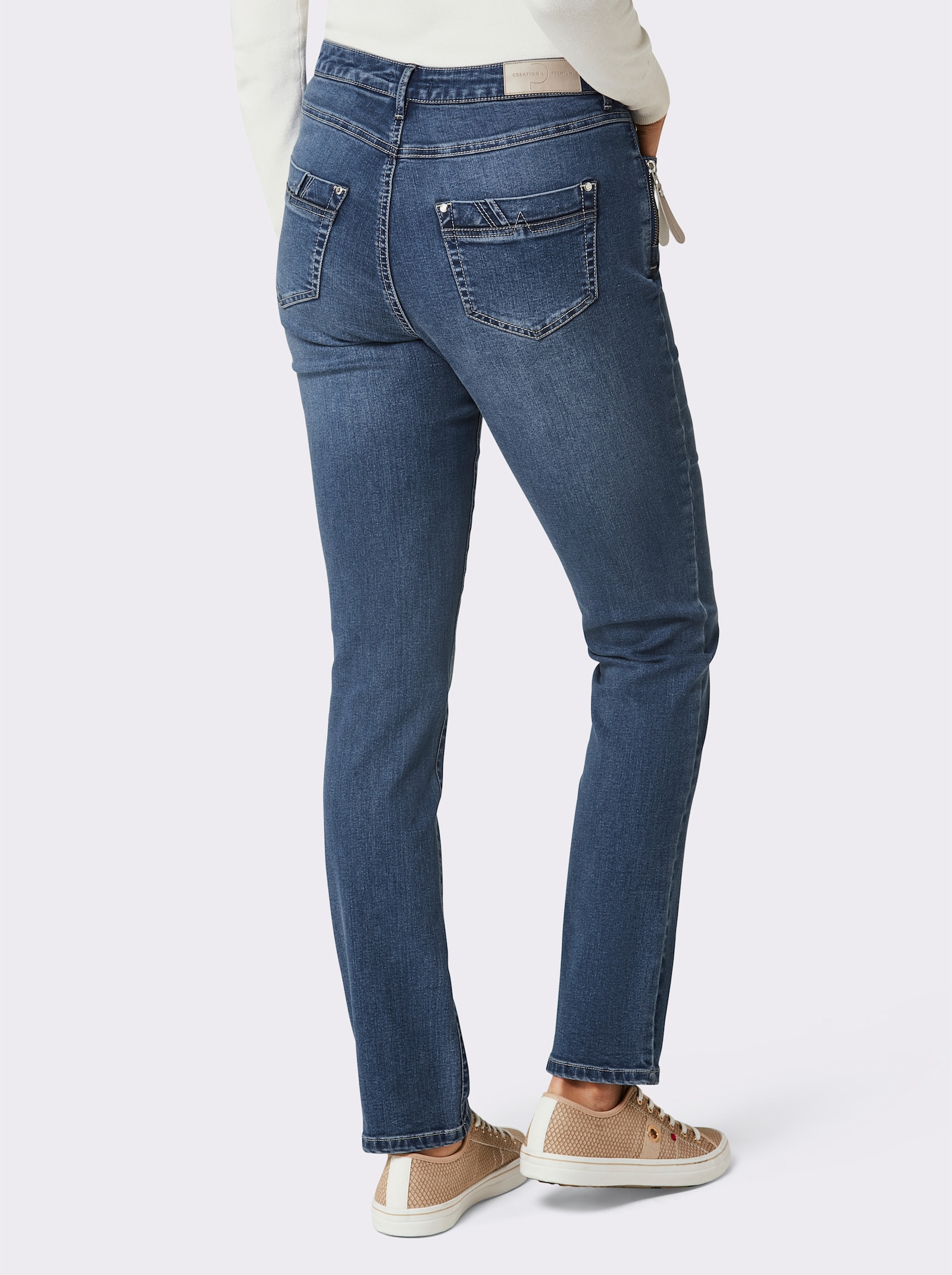 CREATION L PREMIUM 5-Pocket-Jeans mit Lyocell, Denim-Qualität - blue-stone-washed