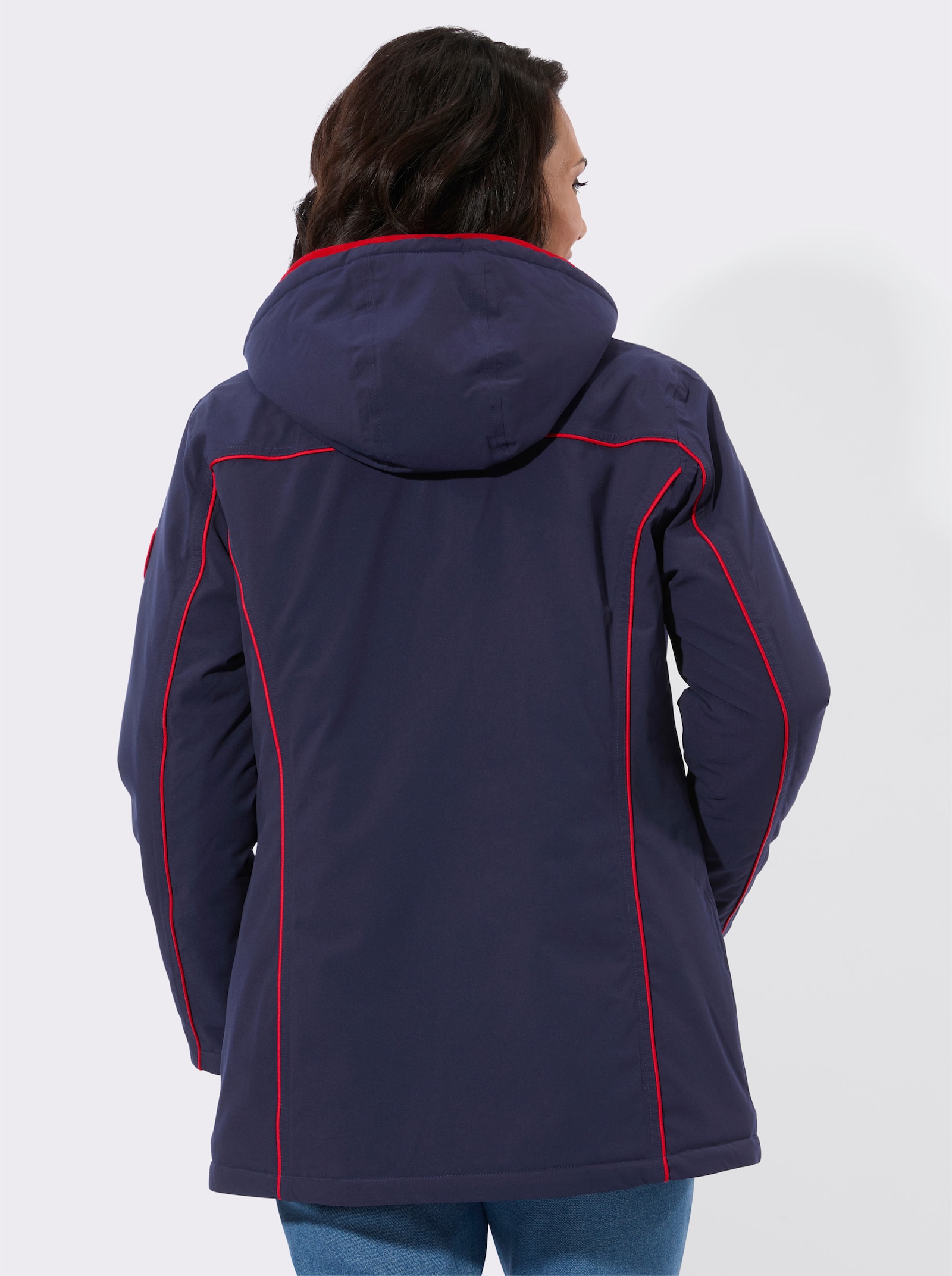 Funktionsjacke mit abnehmbarer Kapuze - marine