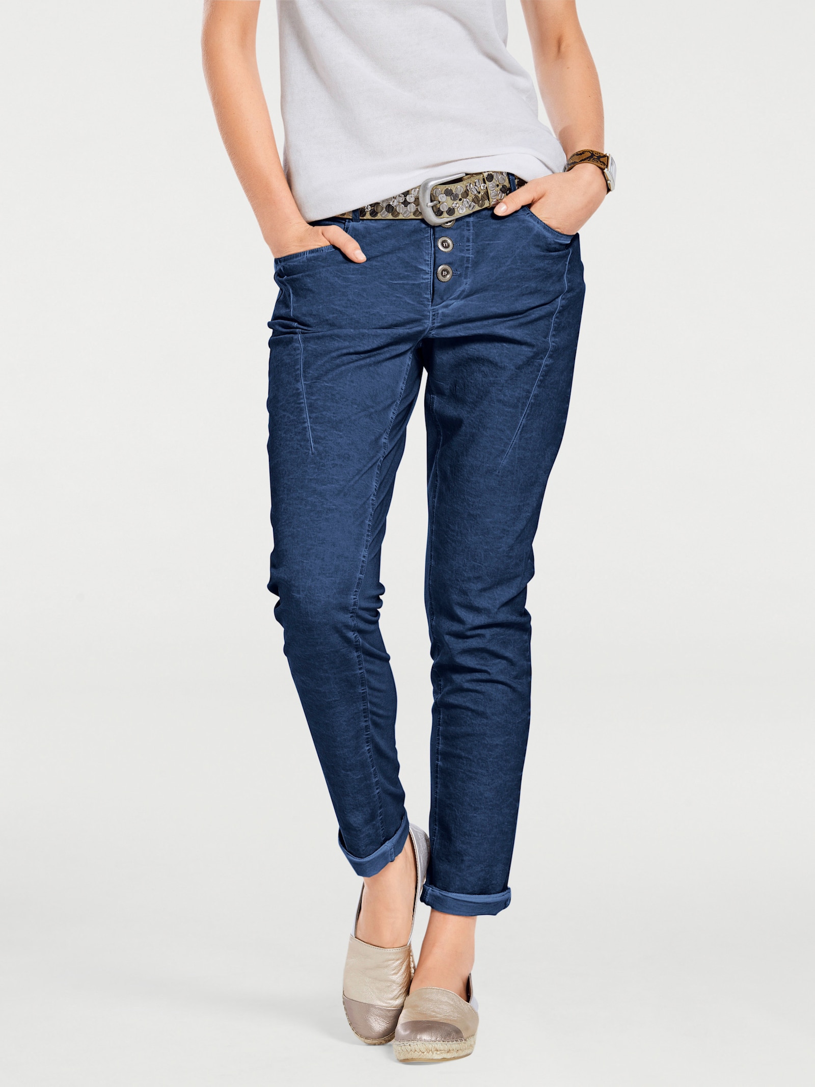 heine Pantalon carotte en jersey - bleu