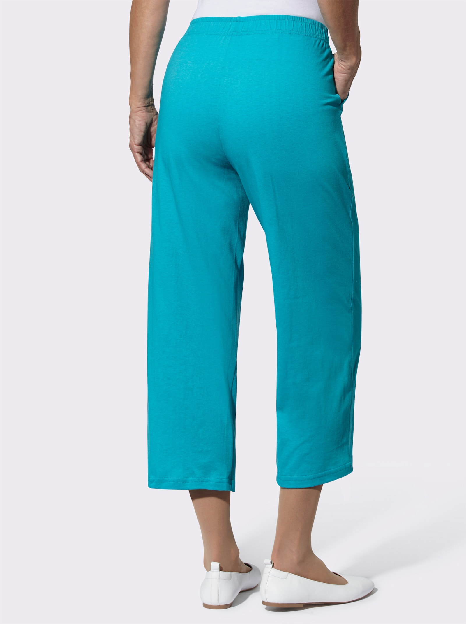 7/8-Hose mit weit geschnittenen Beinen - türkis