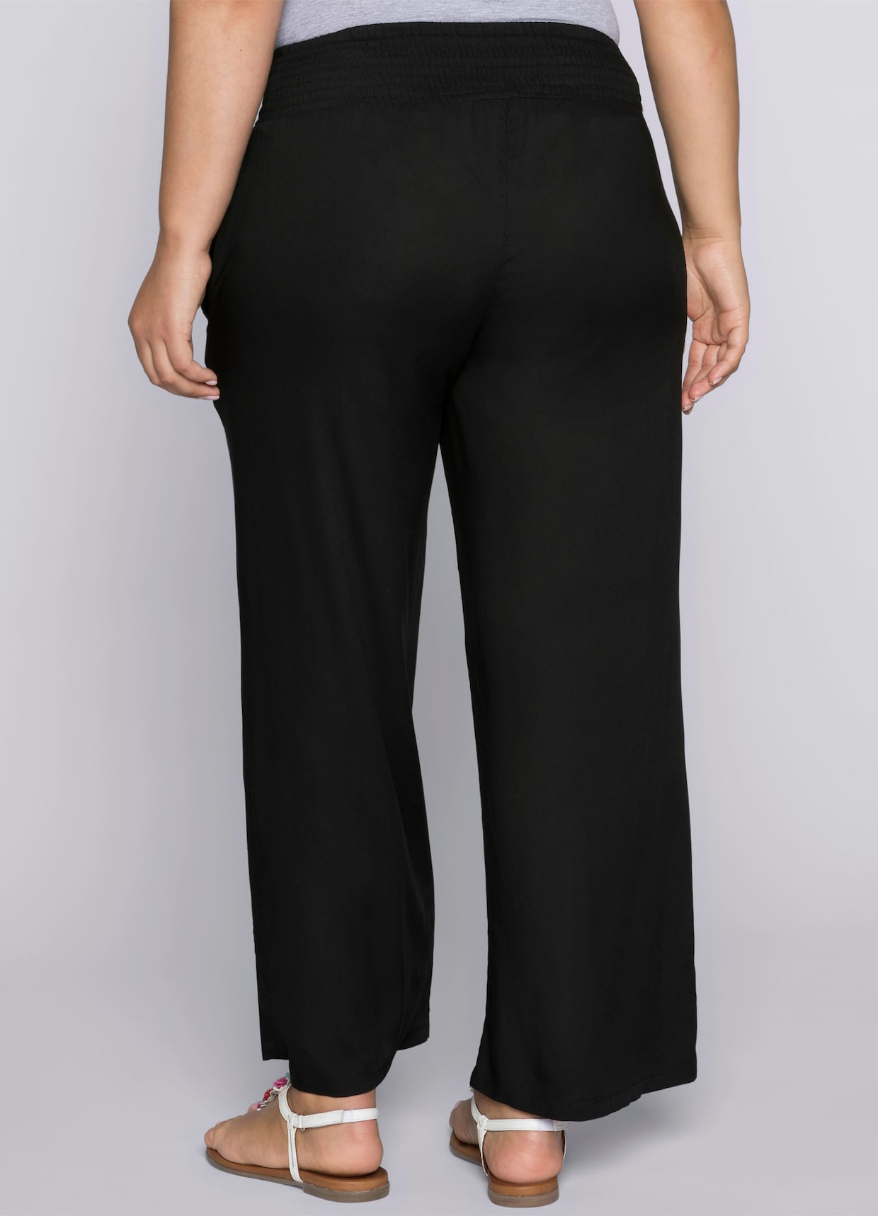 sheego comfortbroek - zwart
