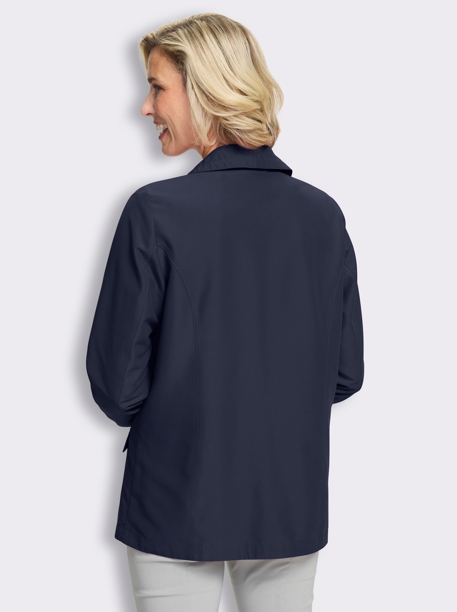 Jacke mit Raffungen im Vorderteil - marine