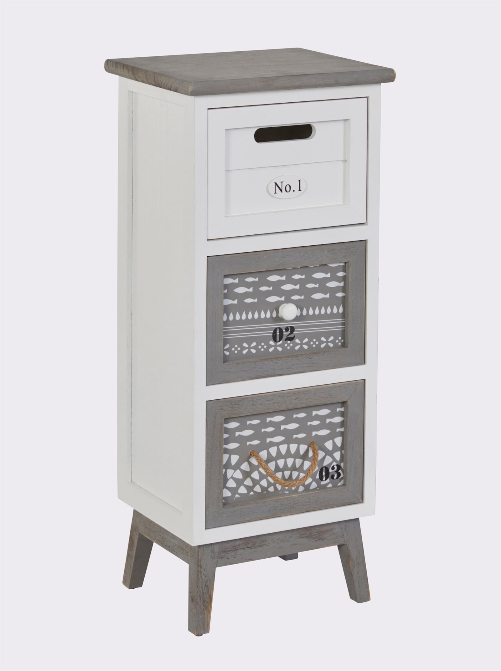 heine home Kommode - weiß-grau