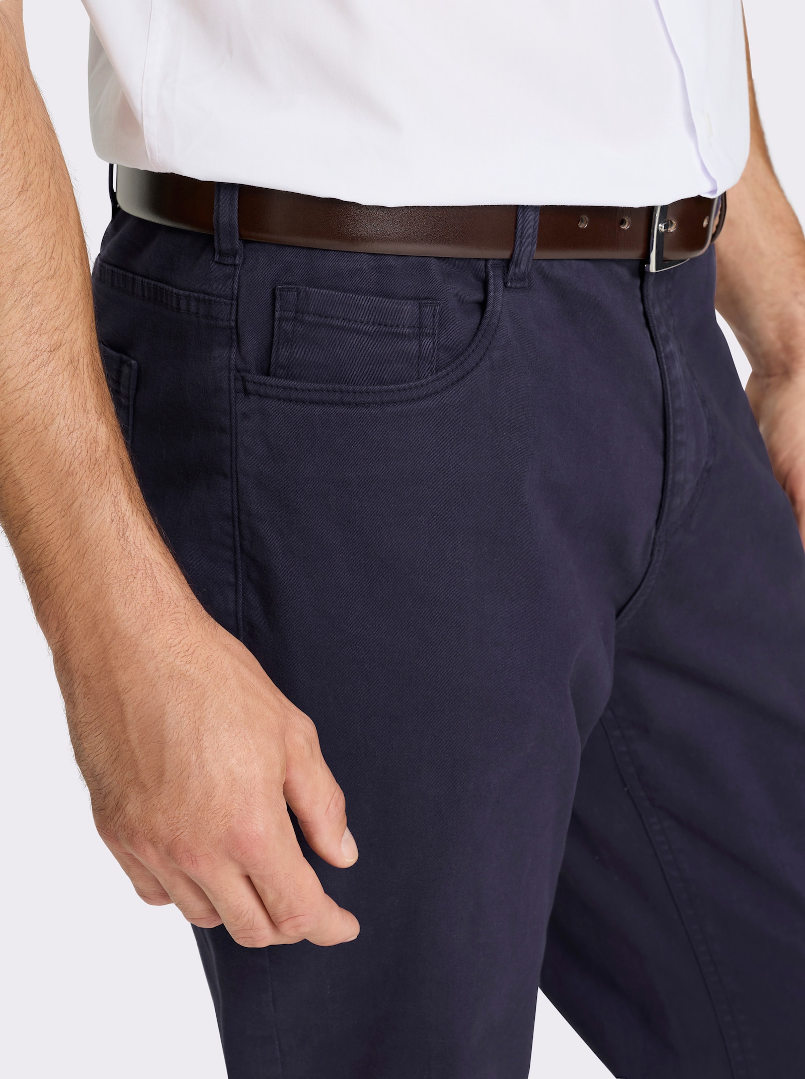 Marco Donati 5-pocketsbroek van twill - marine