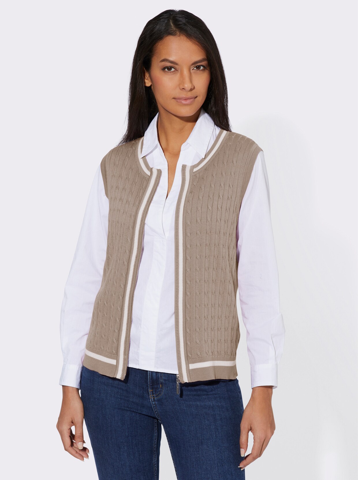 Strickweste - sesam