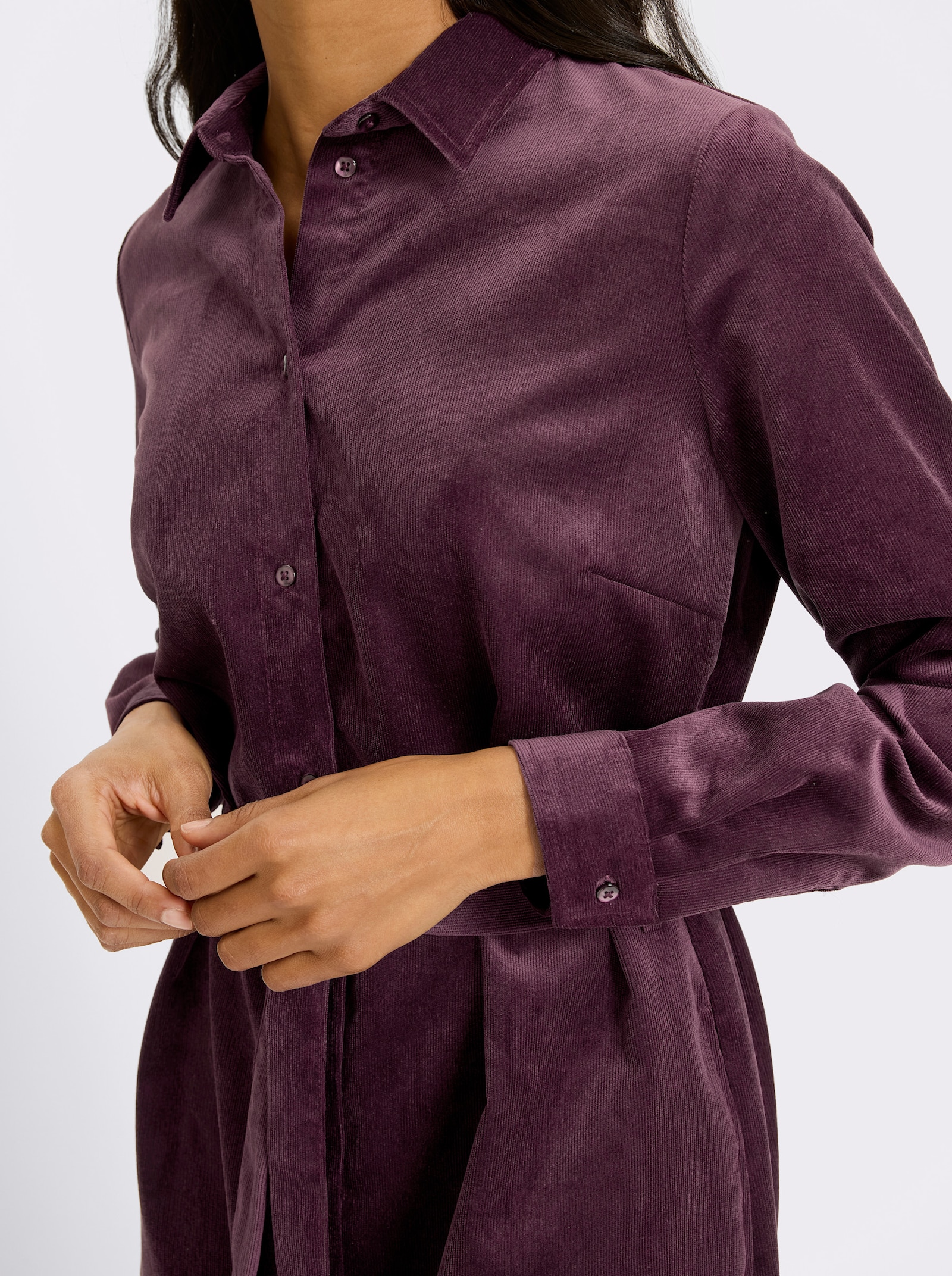 heine Freizeitkleid aus Feincord - burgund