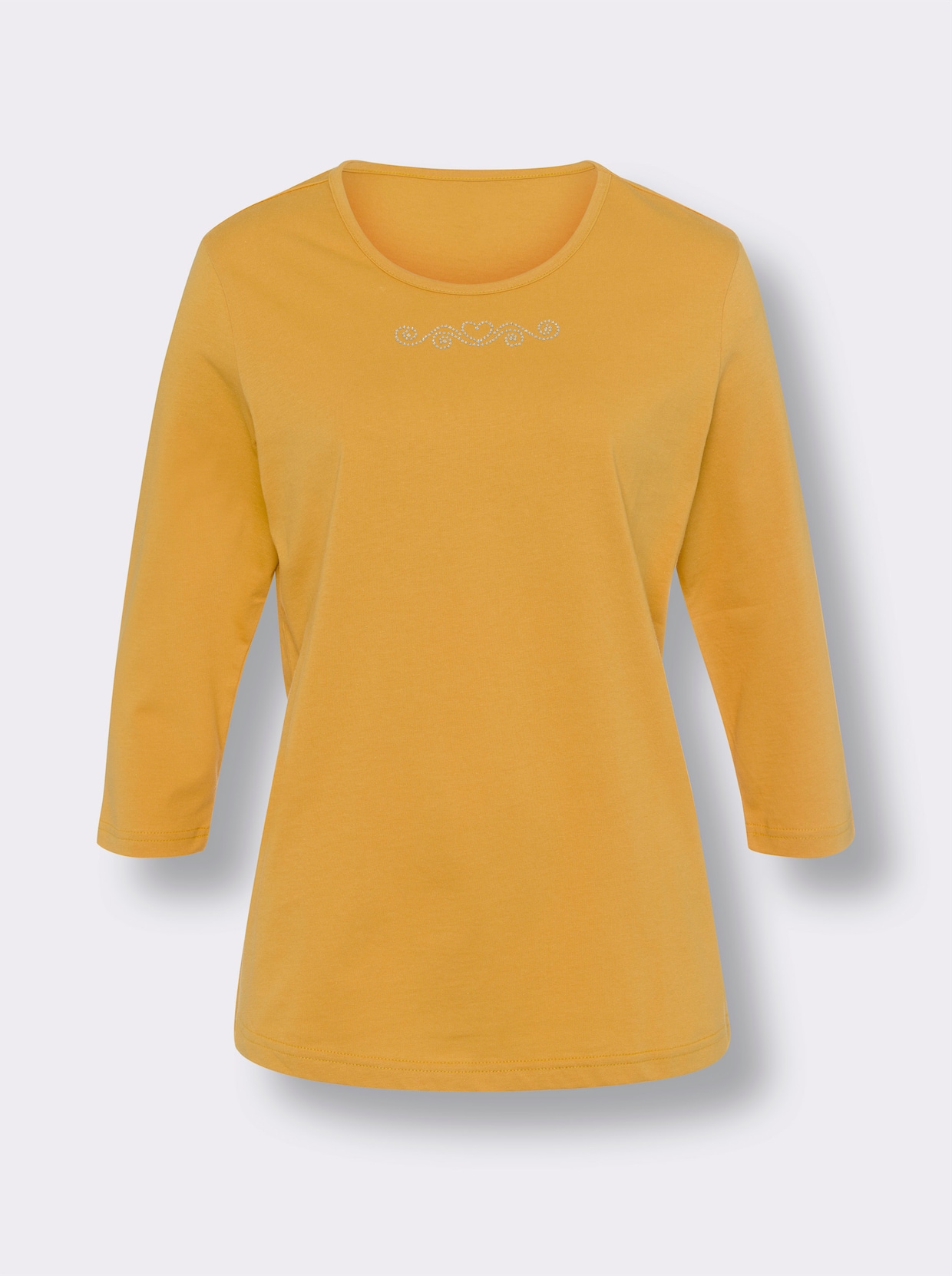 Shirt met 3/4-mouw - oker