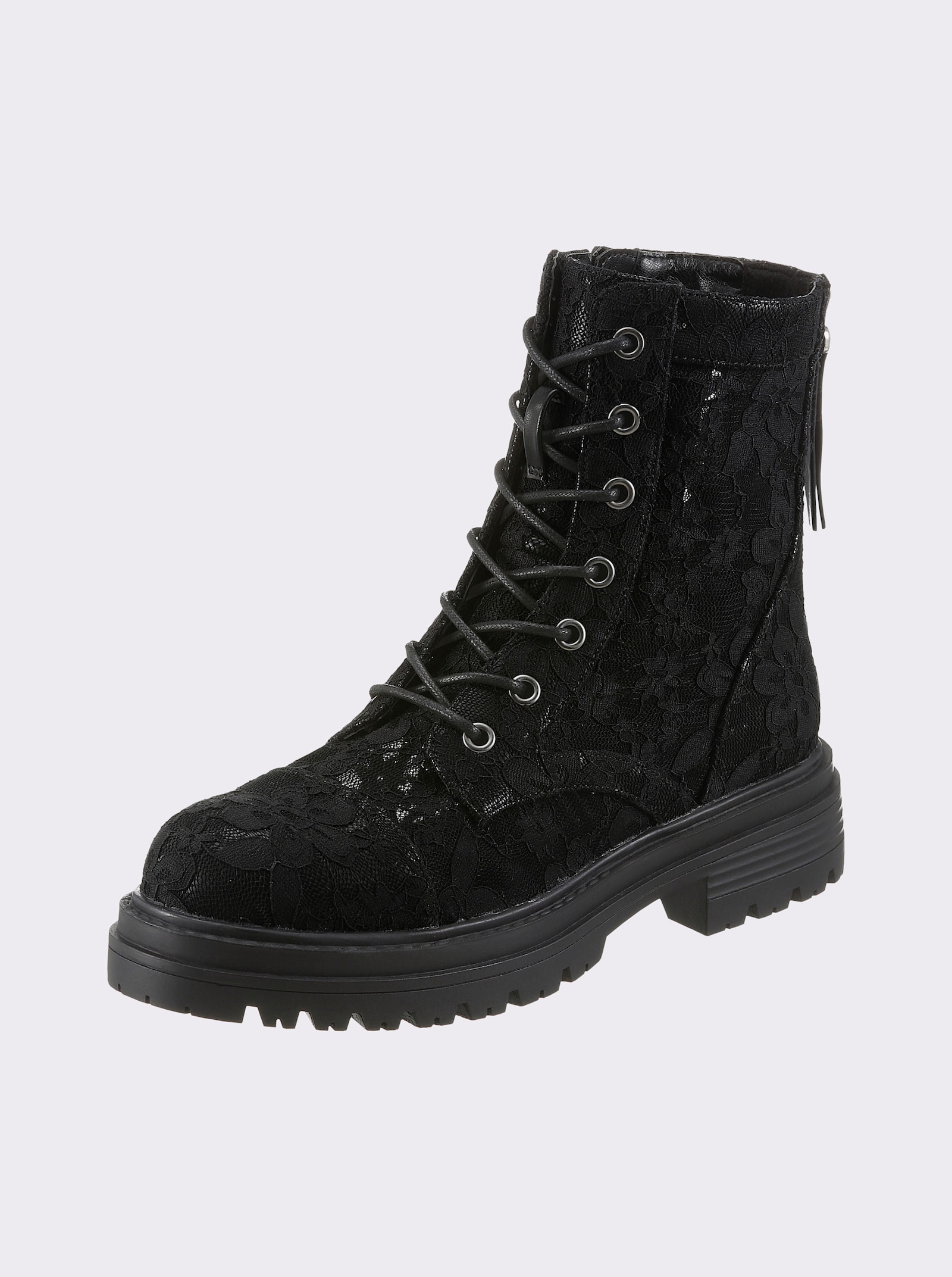heine Schnürstiefelette - schwarz