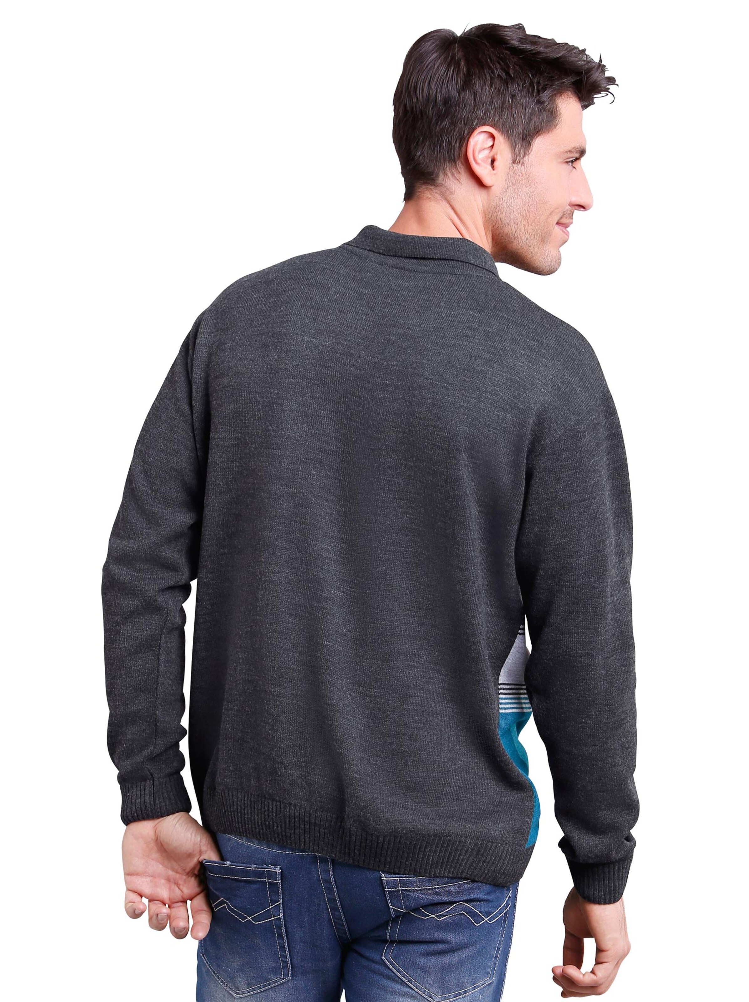 Pullover - anthrazit-petrol