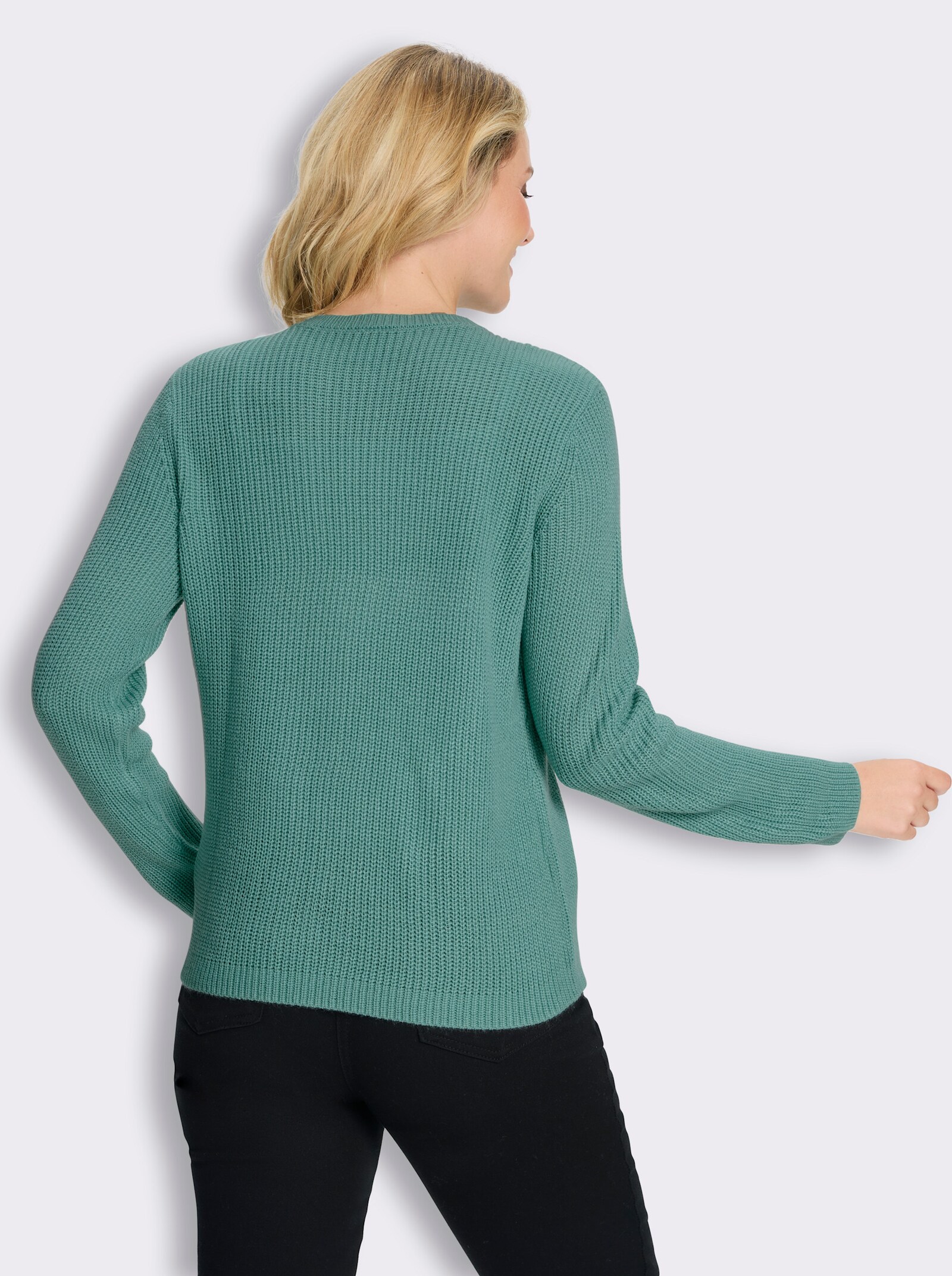 Strickjacke mit Reißverschluss - salbei