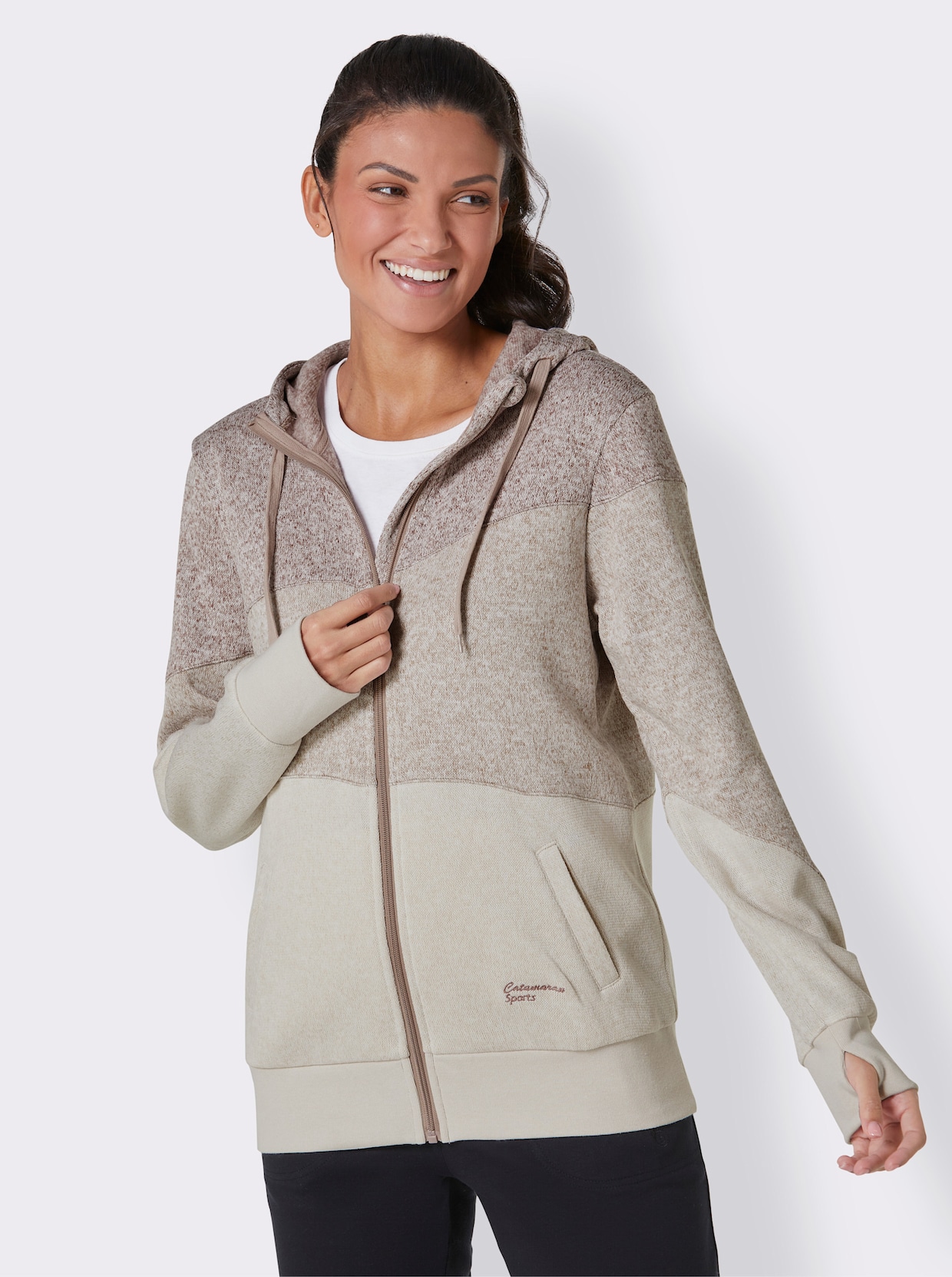 Catamaran Sports Strickfleece-Jacke - rosenholz-meliert