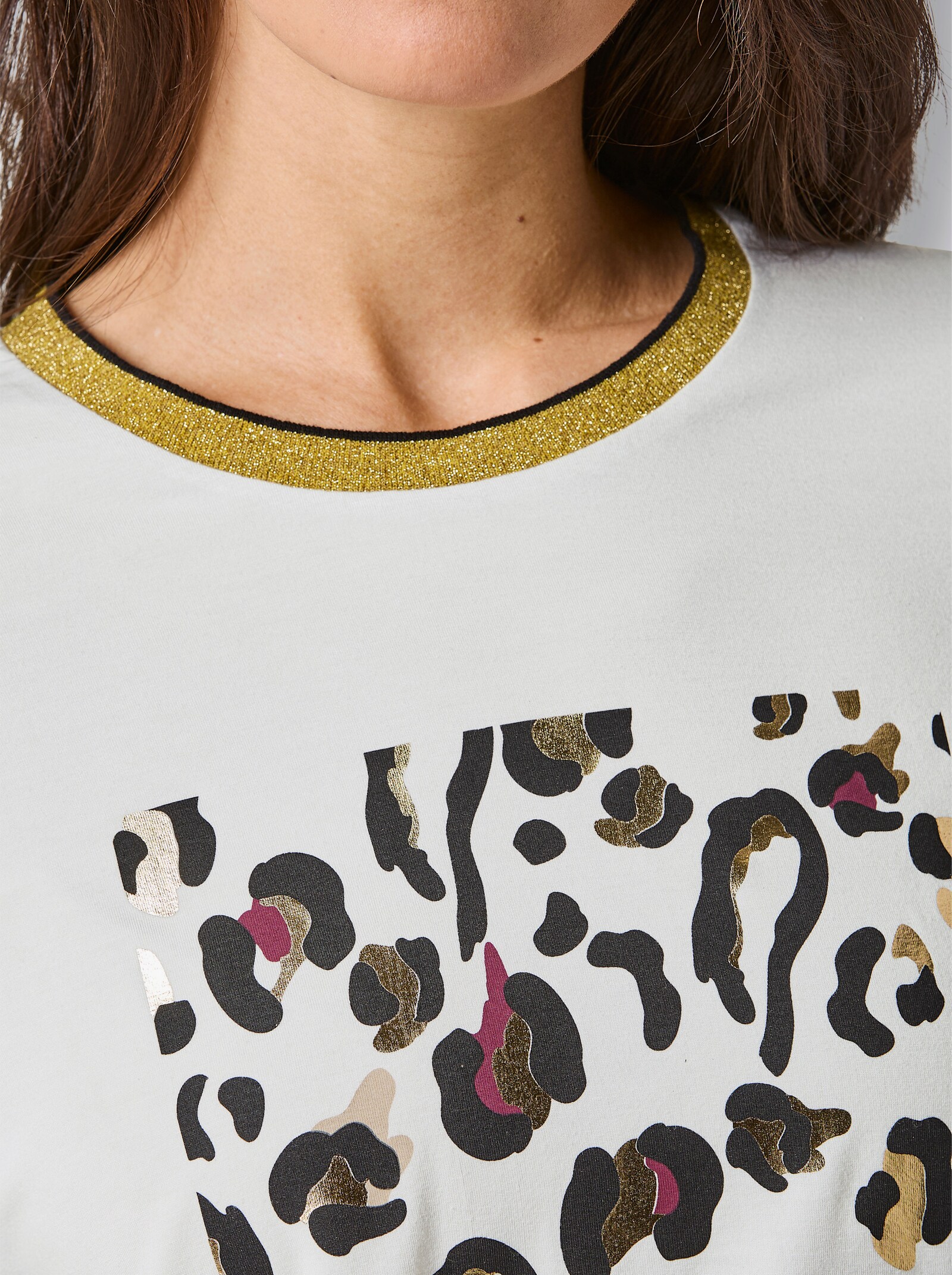 CREATION L PREMIUM Modal-Shirt - ecru-beige-bedruckt
