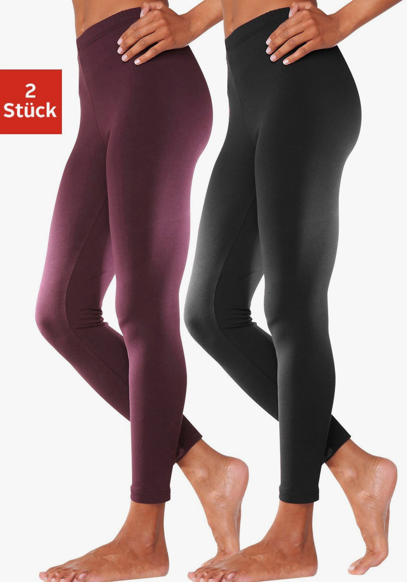 vivance active Leggings - beere, schwarz