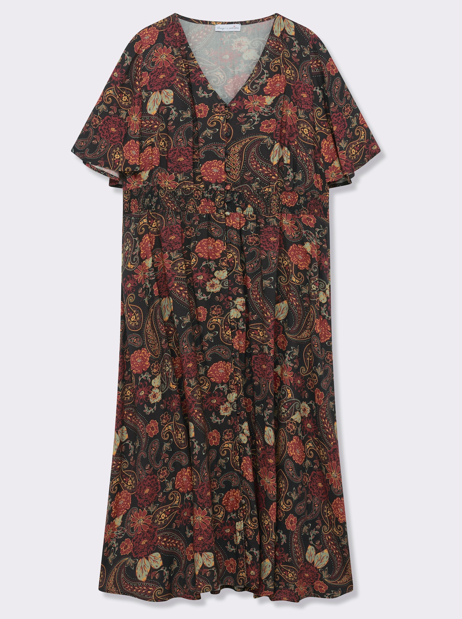 sheego by Joe Browns Maxikleid mit Paisleyprint - schwarz-bedruckt