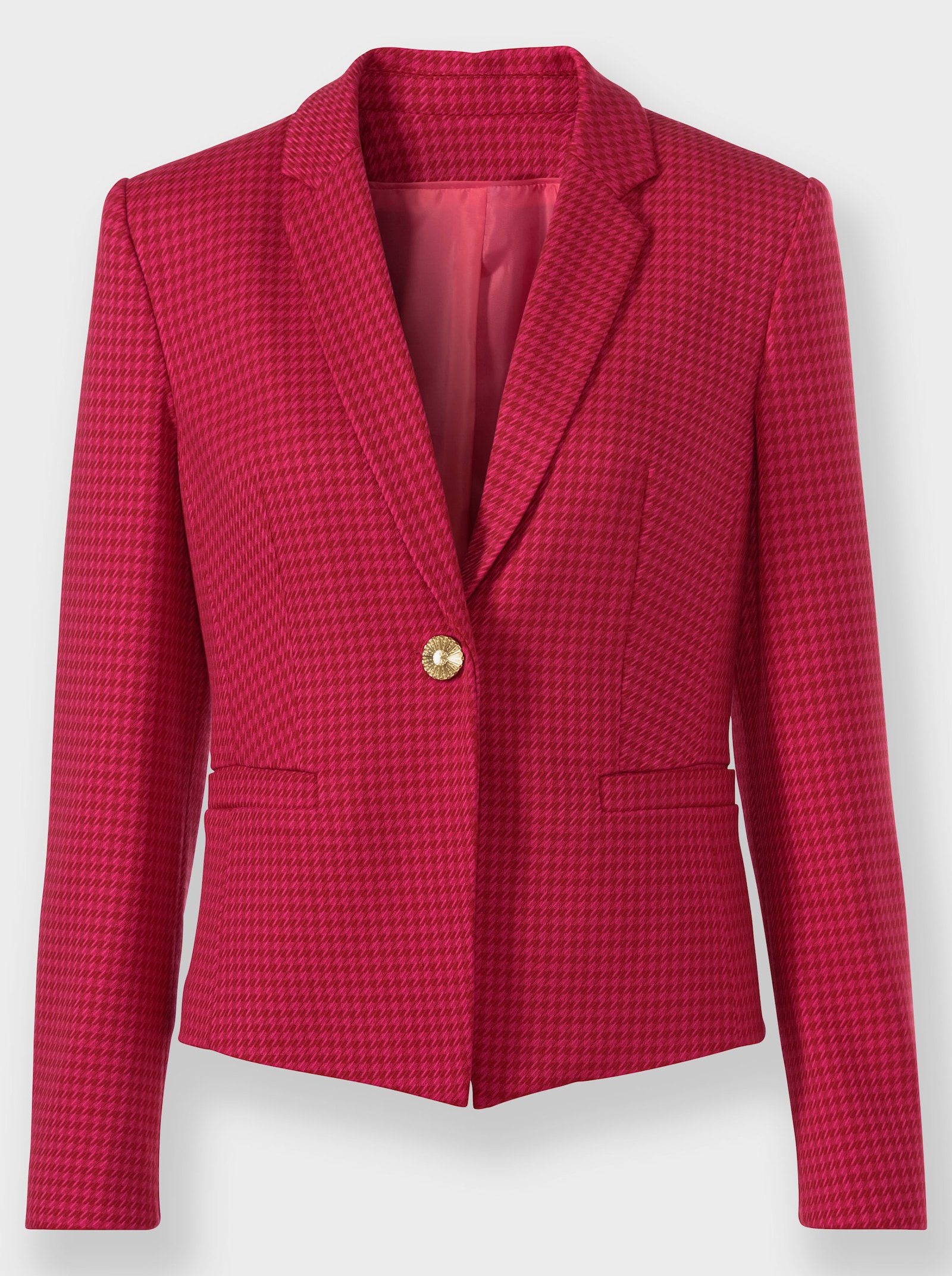 heine Blazer court avec motif pied-de-poule - cerise-fuchsia à motifs