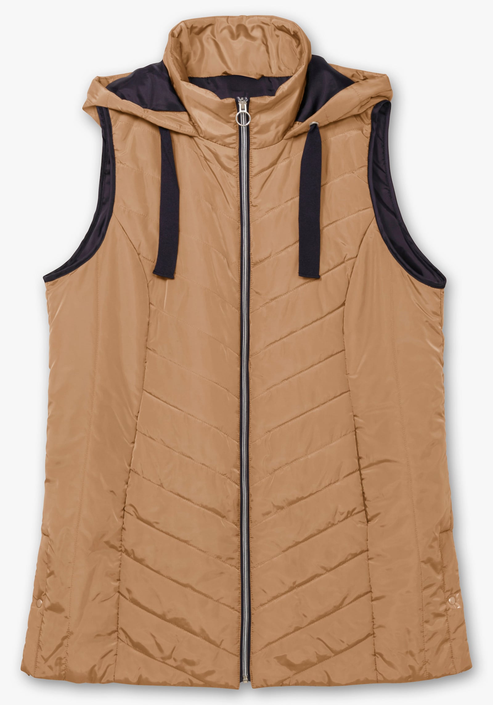 Longweste mit Seitenschlitzen, knöpfbar - camel
