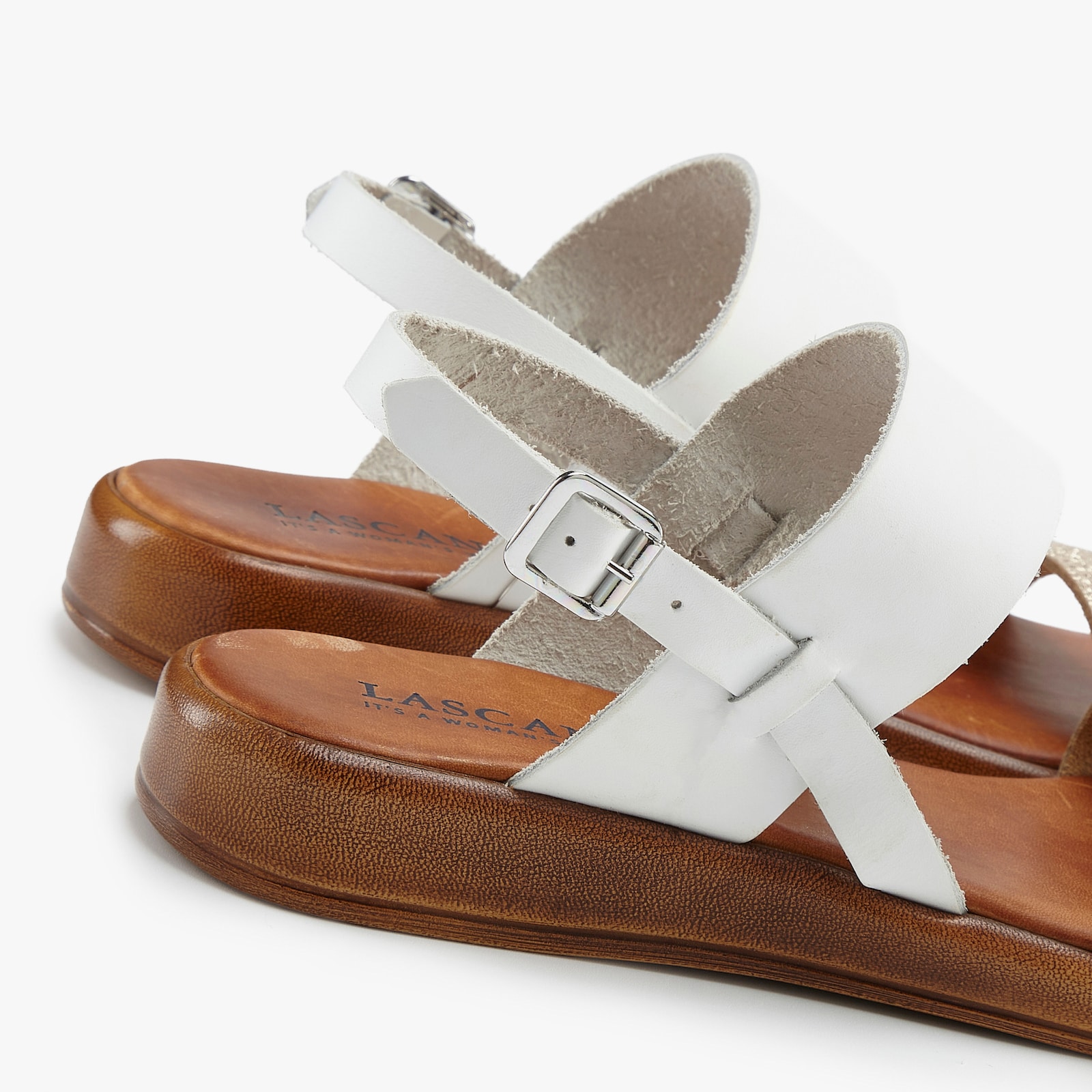 LASCANA Sandale - weiß/goldfarben