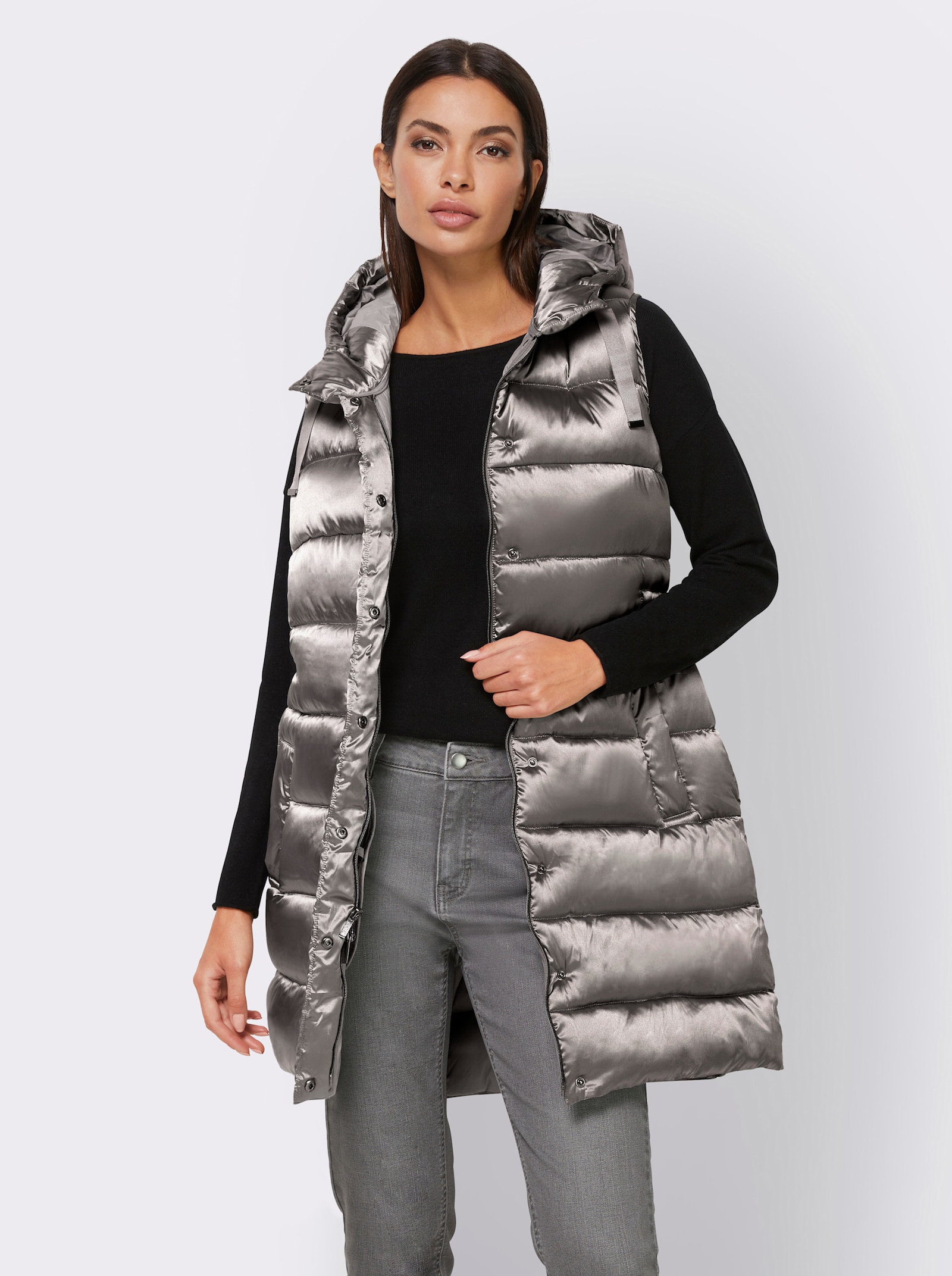 heine Gilet matelassé avec capuche - gris