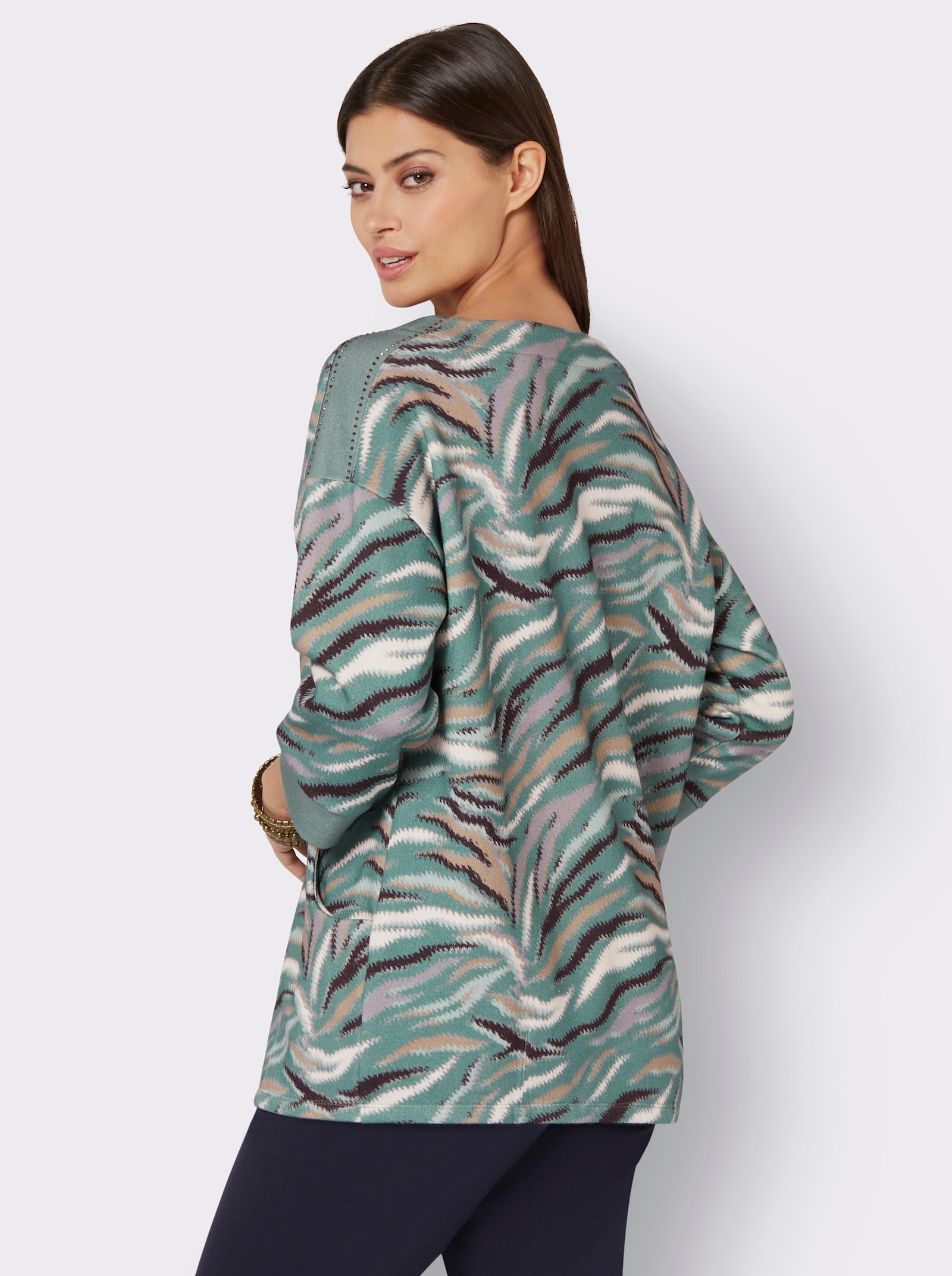 3/4-Arm-Shirt mit Grafik-Druck - jade-graphit-bedruckt