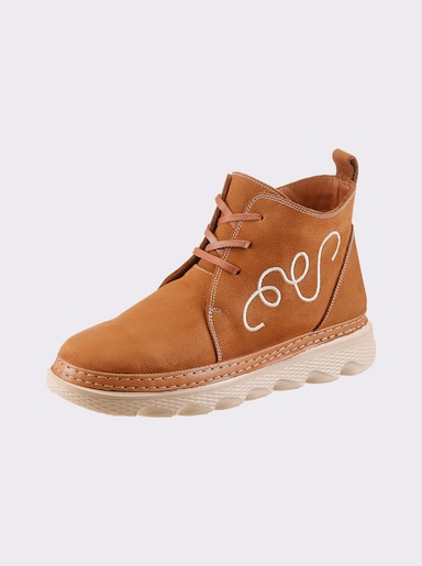 Gemini Stiefelette aus Nubukleder, mit Warmfutter - camel
